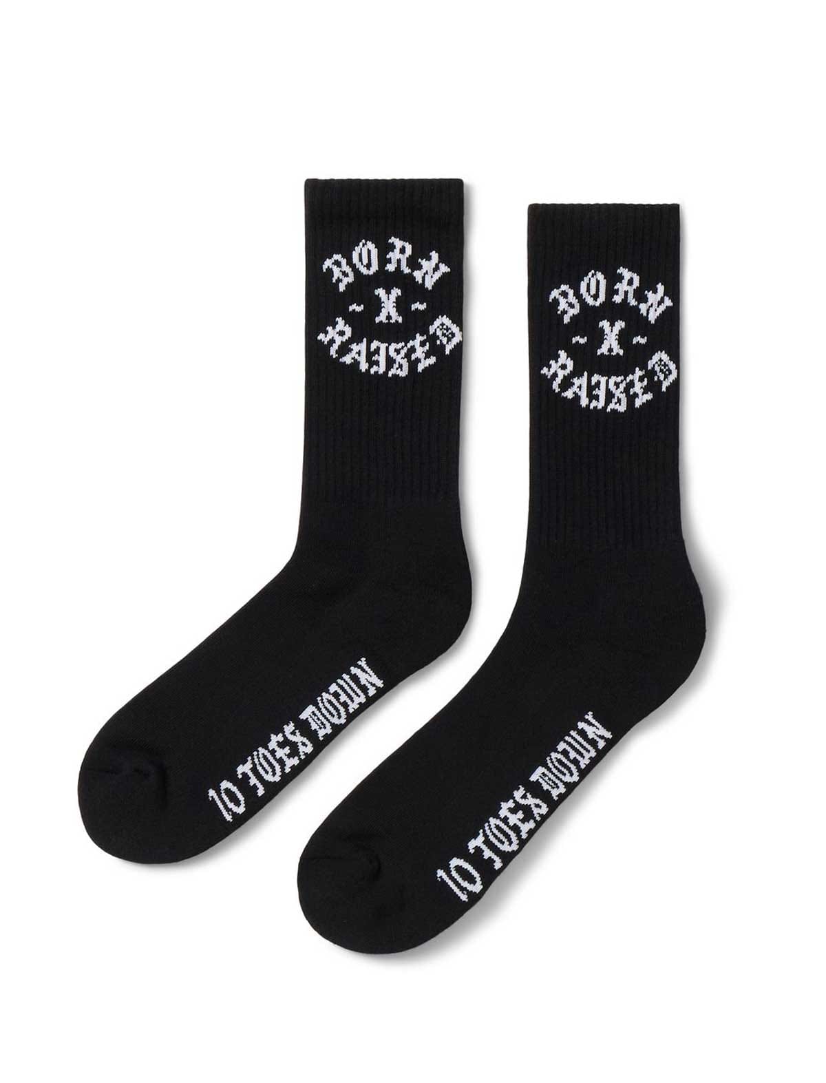 Born X Raised 10 Toes Down Rocker Socks Black