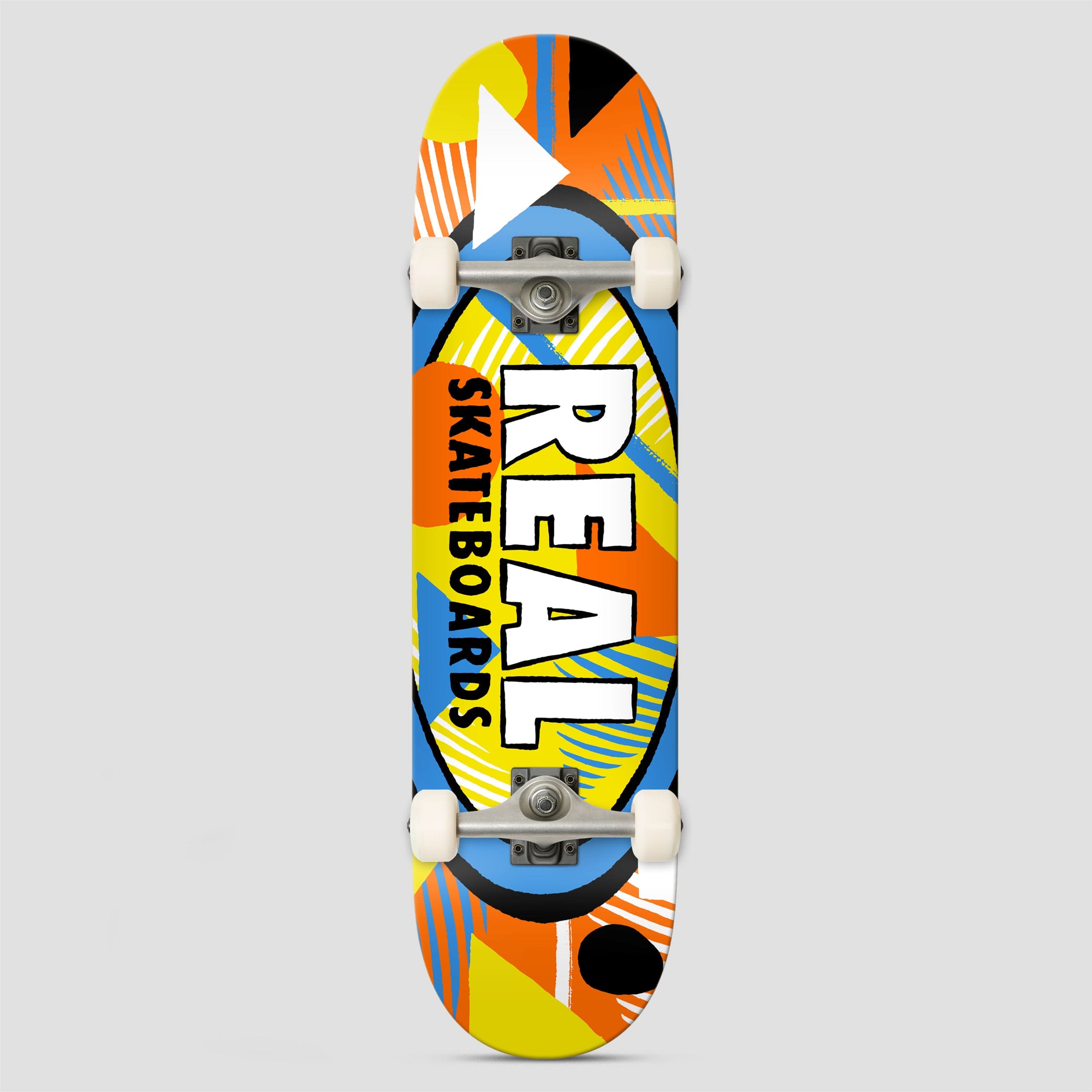 Real 7.3 Hatched Oval Mini Complete Skateboard