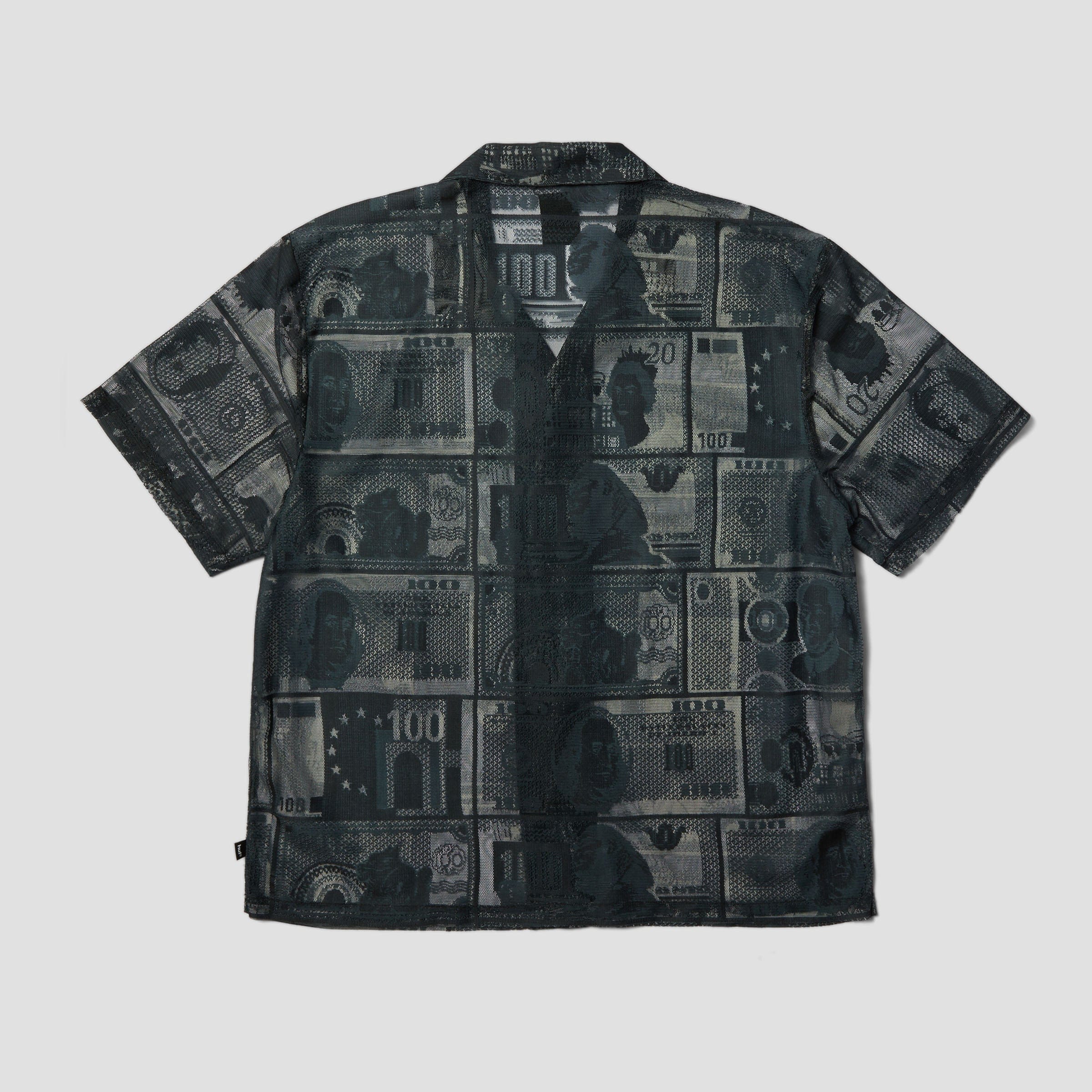 HUF Global Currency Shortsleeve Lace Shirt Black