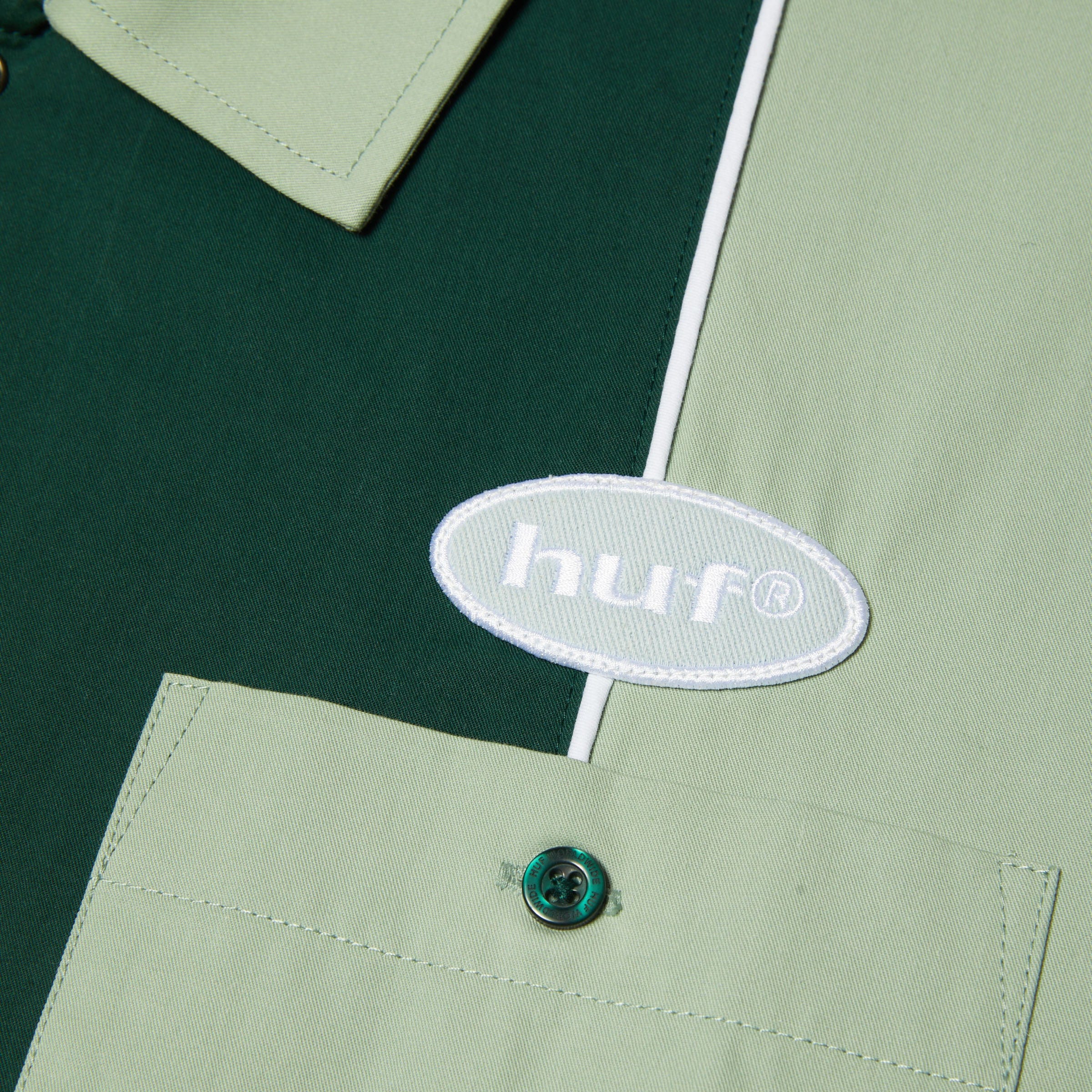 HUF Urethane Shortsleeve Work Shirt Mist Green