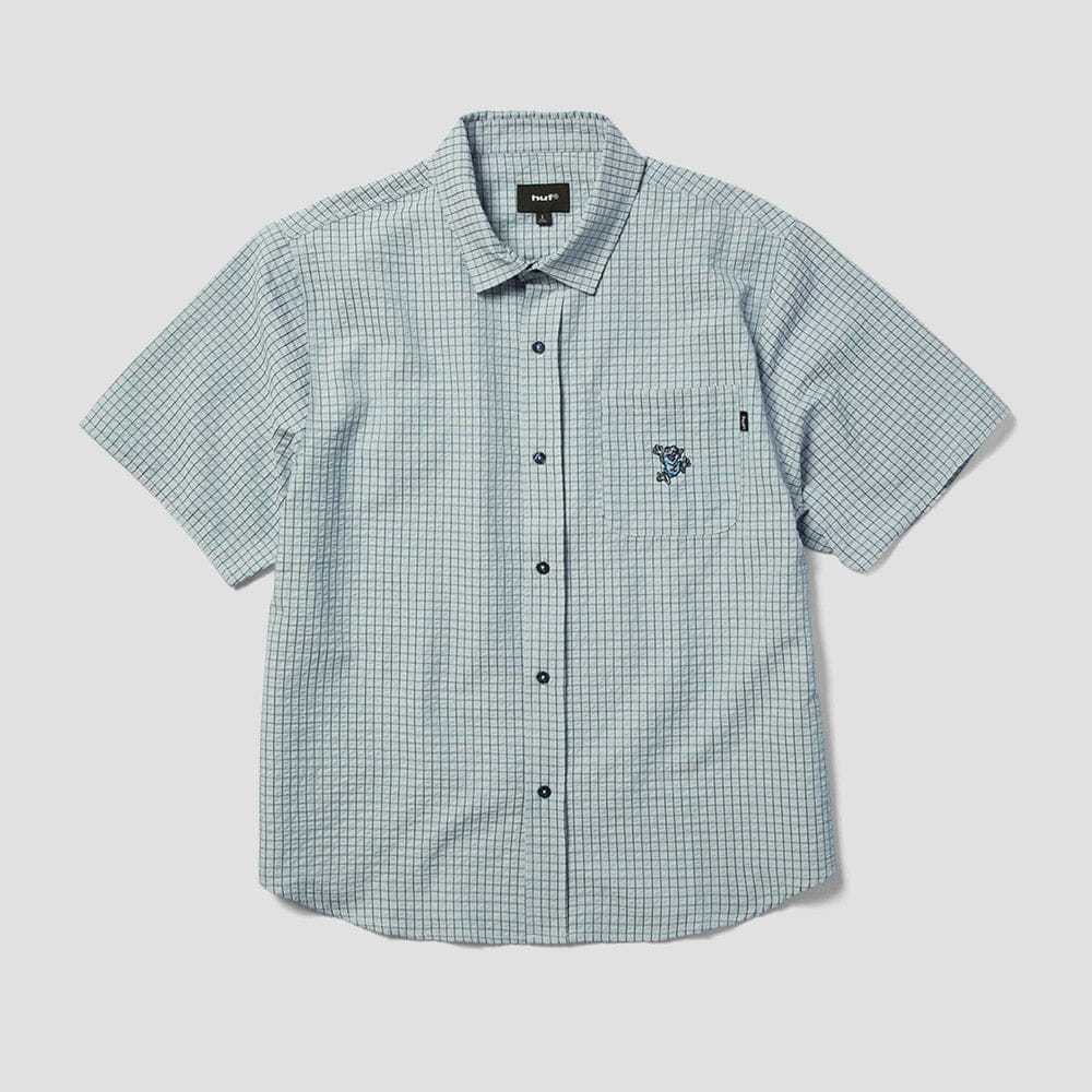 HUF Stuck On You Shortsleeve Plaid Shirt Ice Blue
