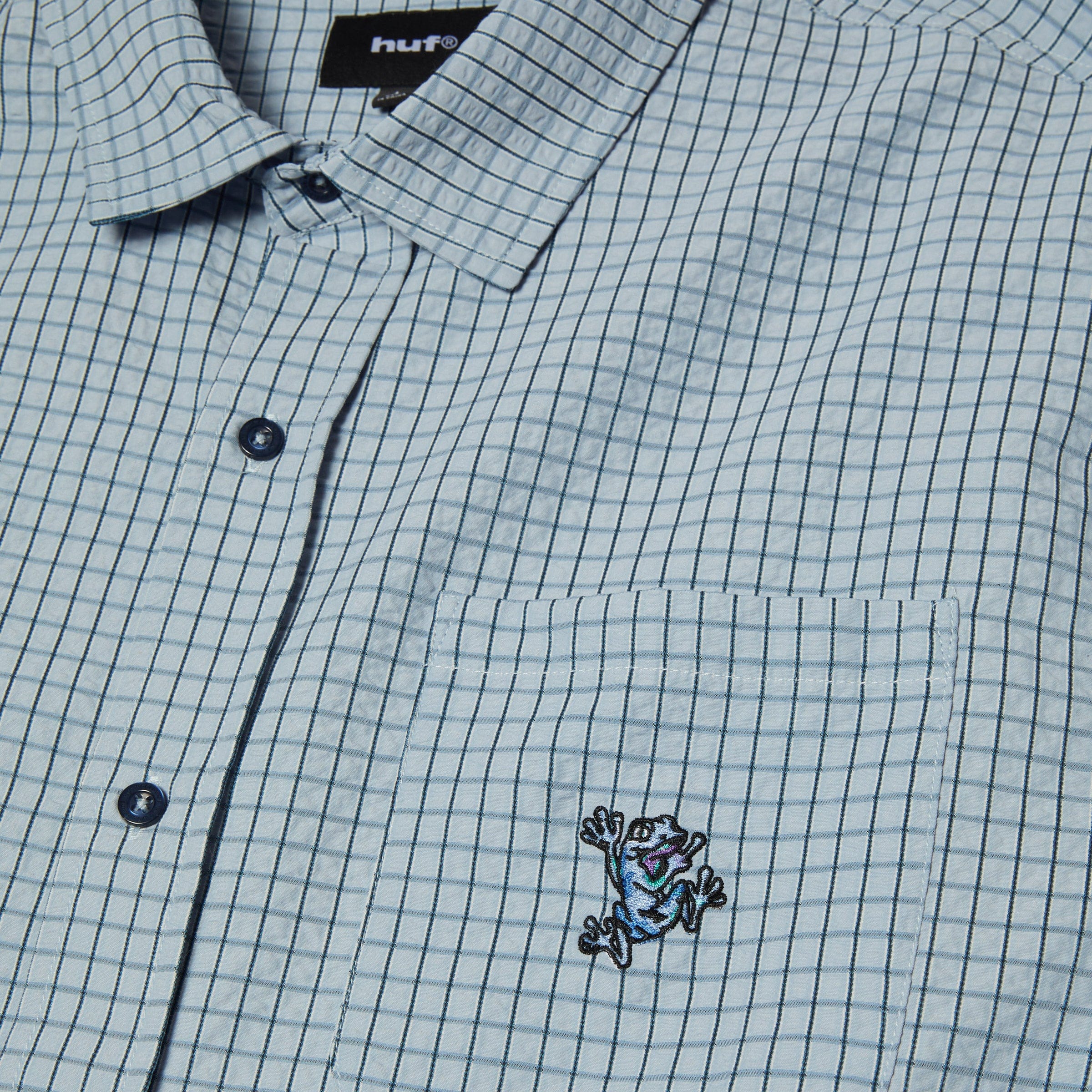 HUF Stuck On You Shortsleeve Plaid Shirt Ice Blue