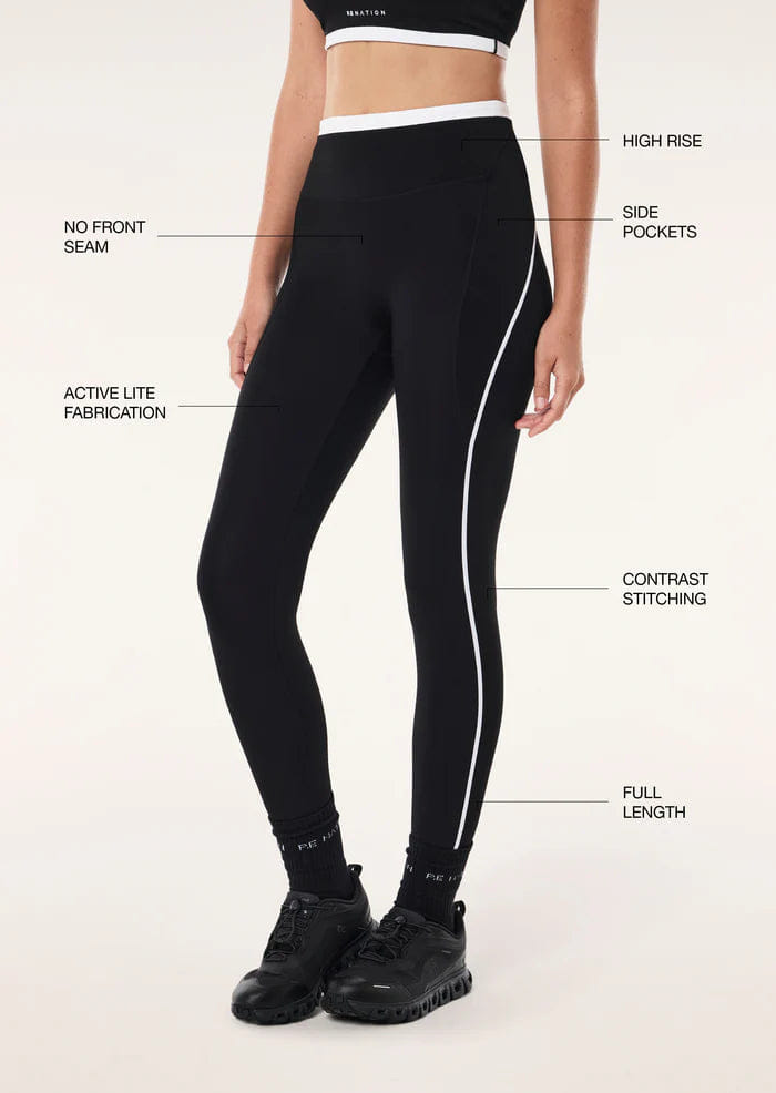 P.E Nation Rapid F/L Leggings (Black/White)