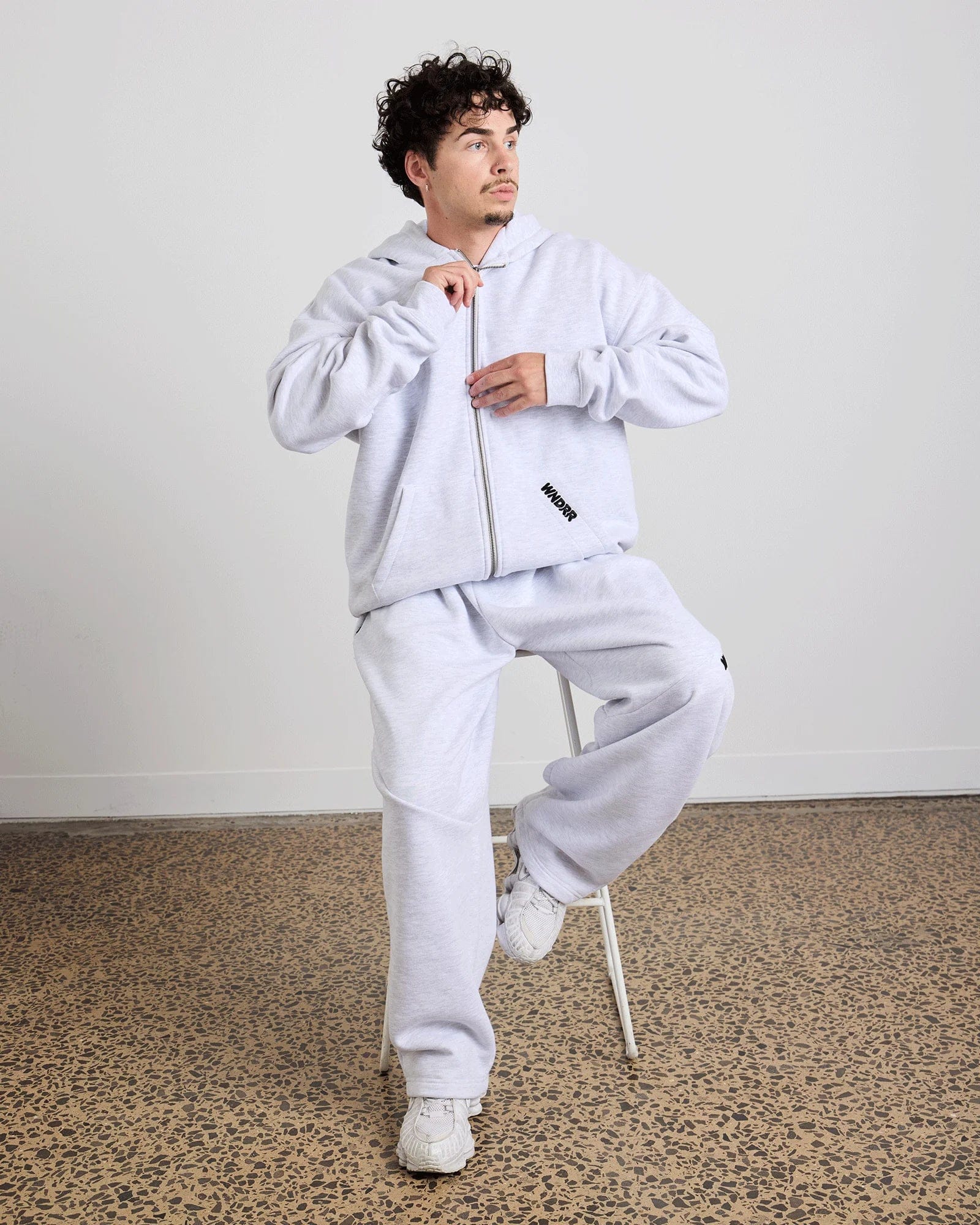 WNDRR Halo Zip Hoodie (Grey Marle)
