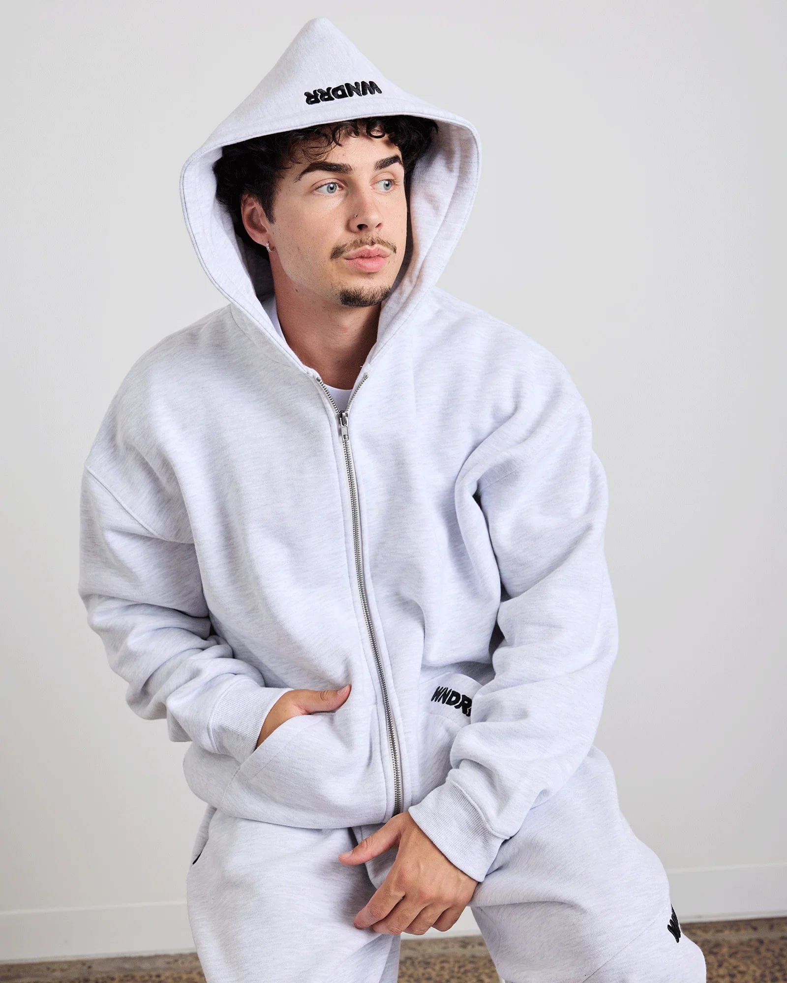 WNDRR Halo Zip Hoodie (Grey Marle)