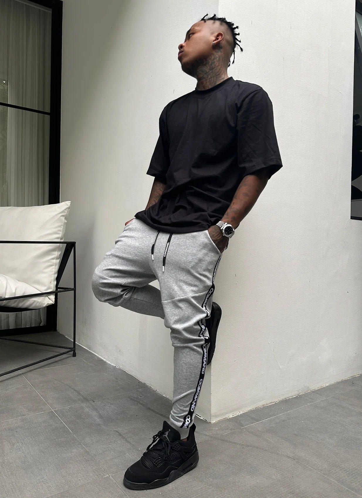 COMMAND Daily Tape Track Pants (Grey)