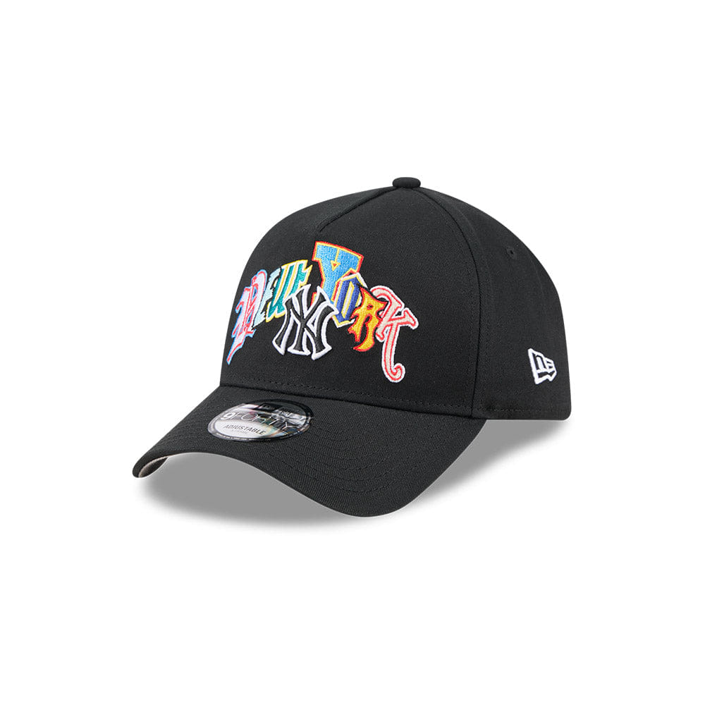 New Era N.Y Yankees 9Forty A-Frame Cap (Black-Multi)