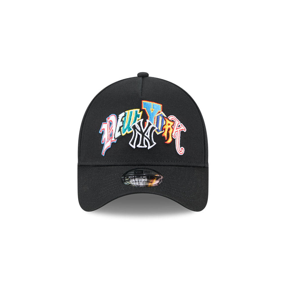 New Era N.Y Yankees 9Forty A-Frame Cap (Black-Multi)