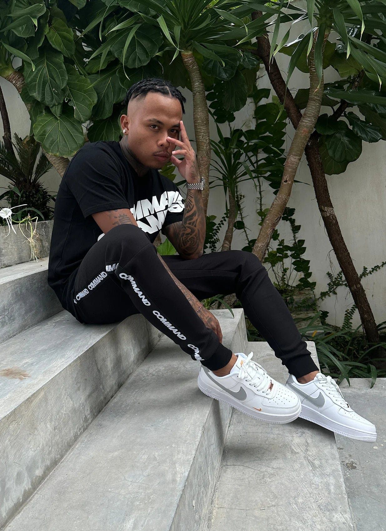 COMMAND Daily Tape Track Pants (Black)