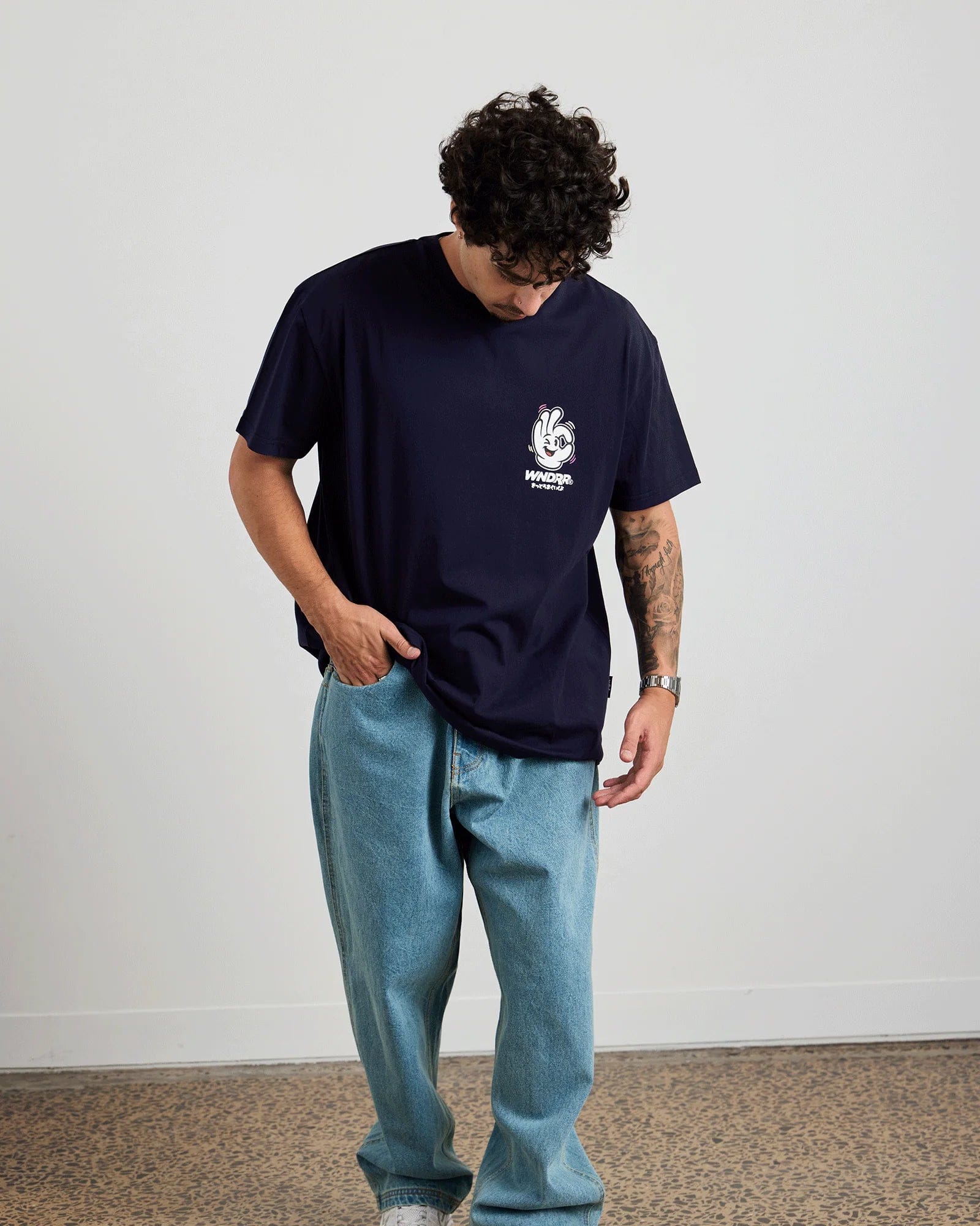 WNDRR I'm Sure Box Fit Tee (Navy)