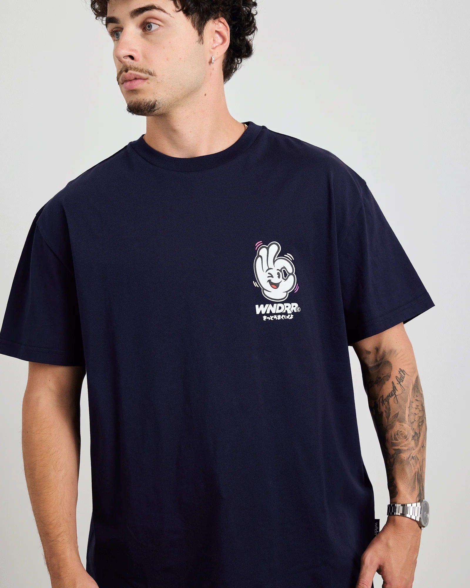 WNDRR I'm Sure Box Fit Tee (Navy)