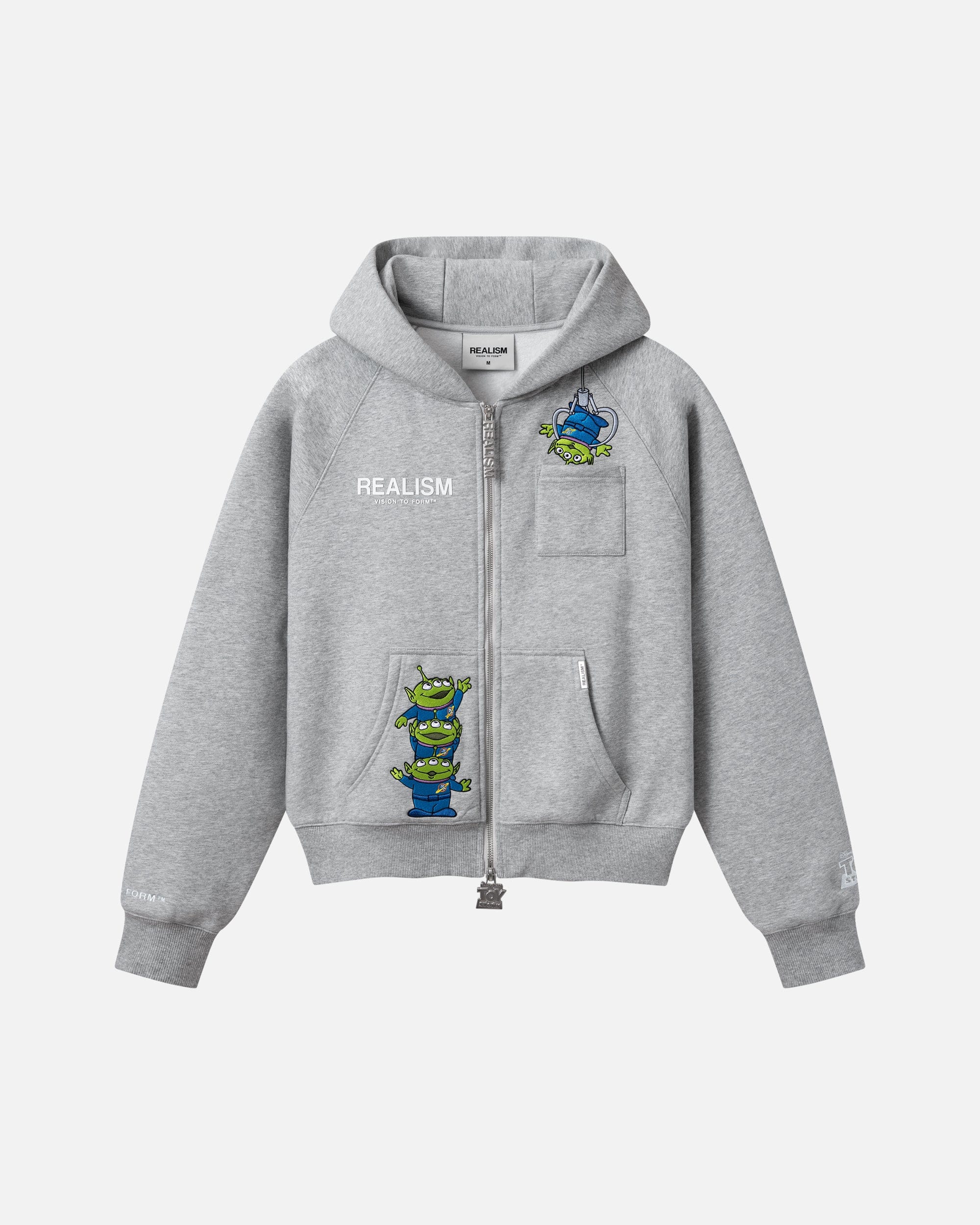 REALISM AND TOY STORY THE CLAWWWW ZIP HOODIE GREY MARLE