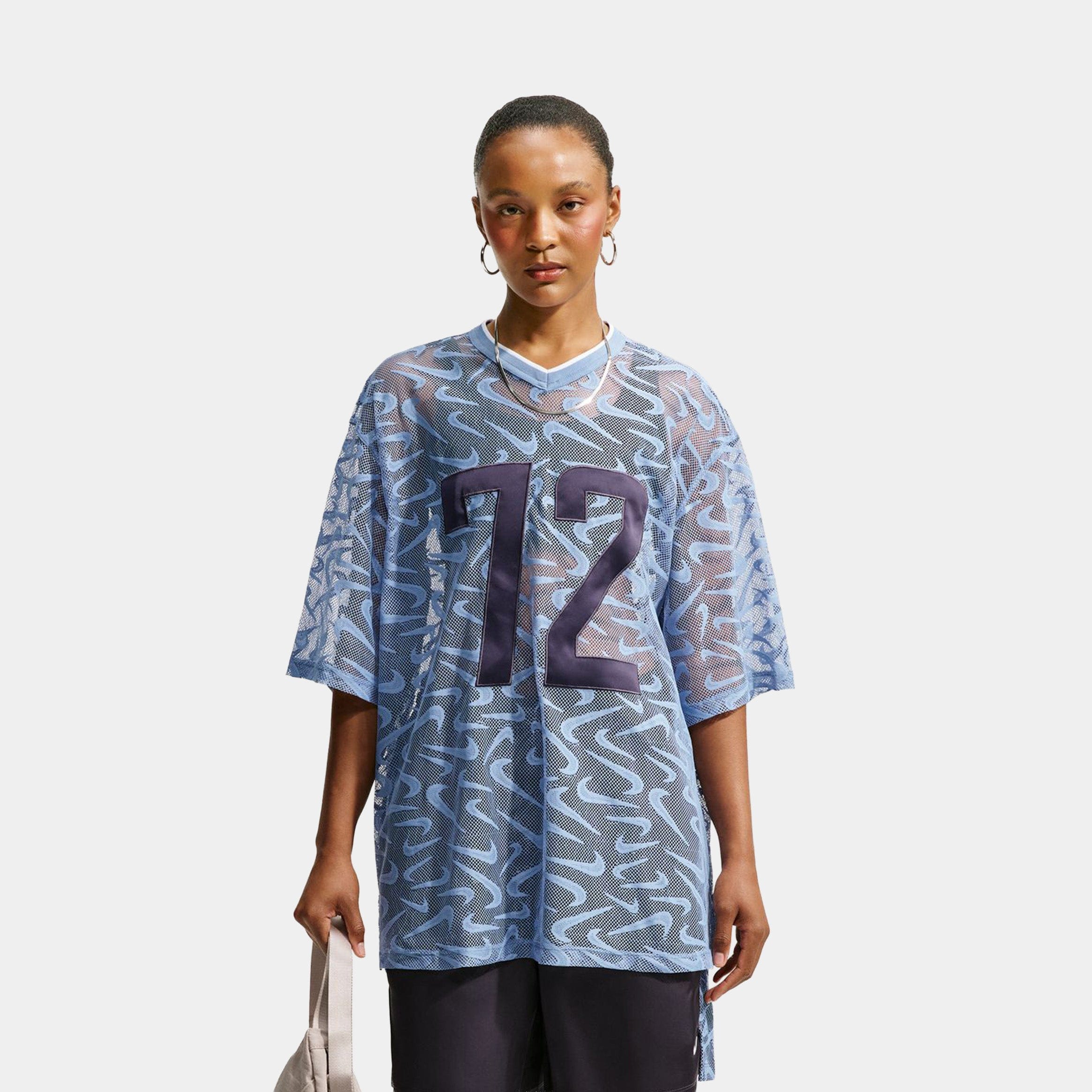 Nike Sportswear Chill Lace Oversized Womens Jersey (Work Blue/Gridiron/White)