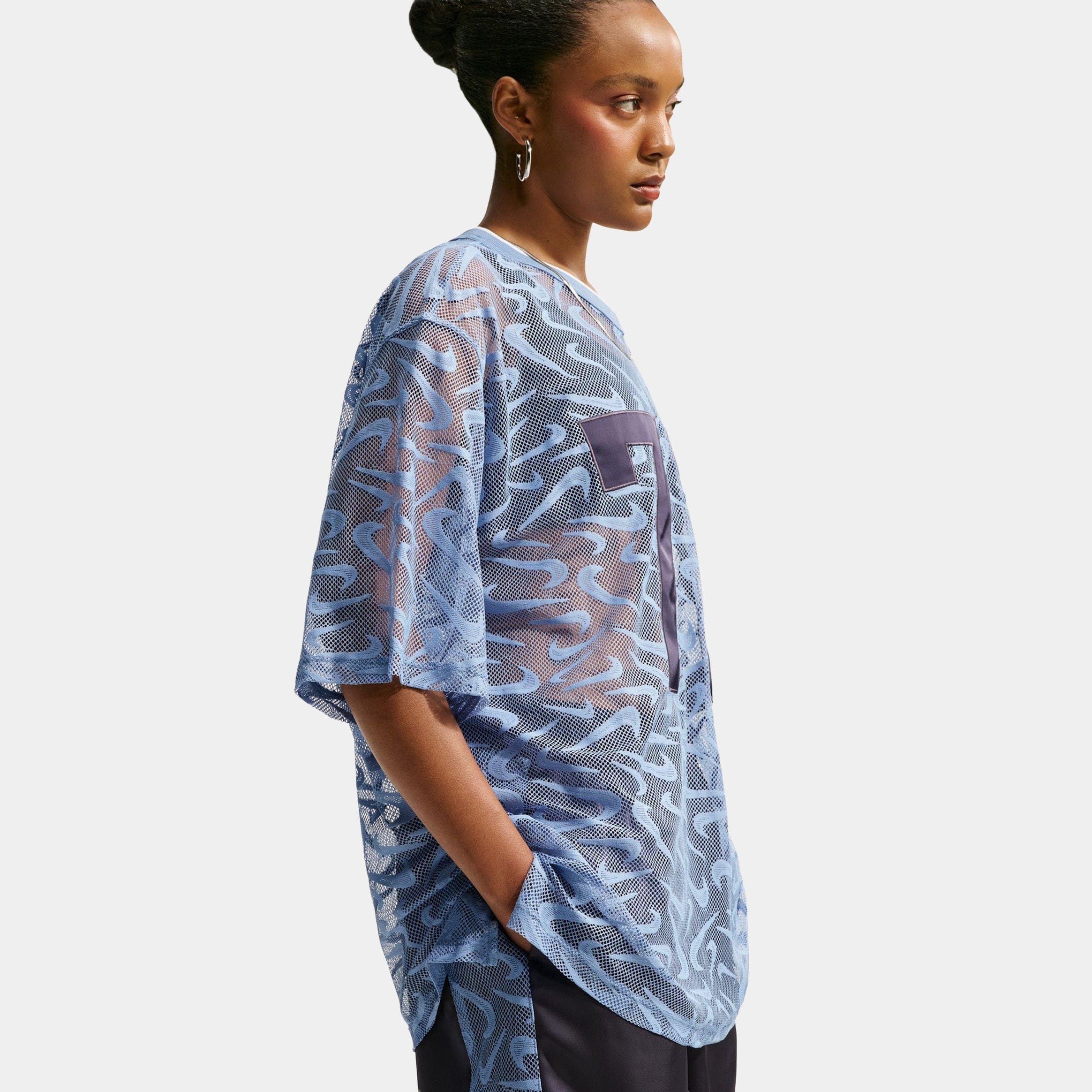 Nike Sportswear Chill Lace Oversized Womens Jersey (Work Blue/Gridiron/White)