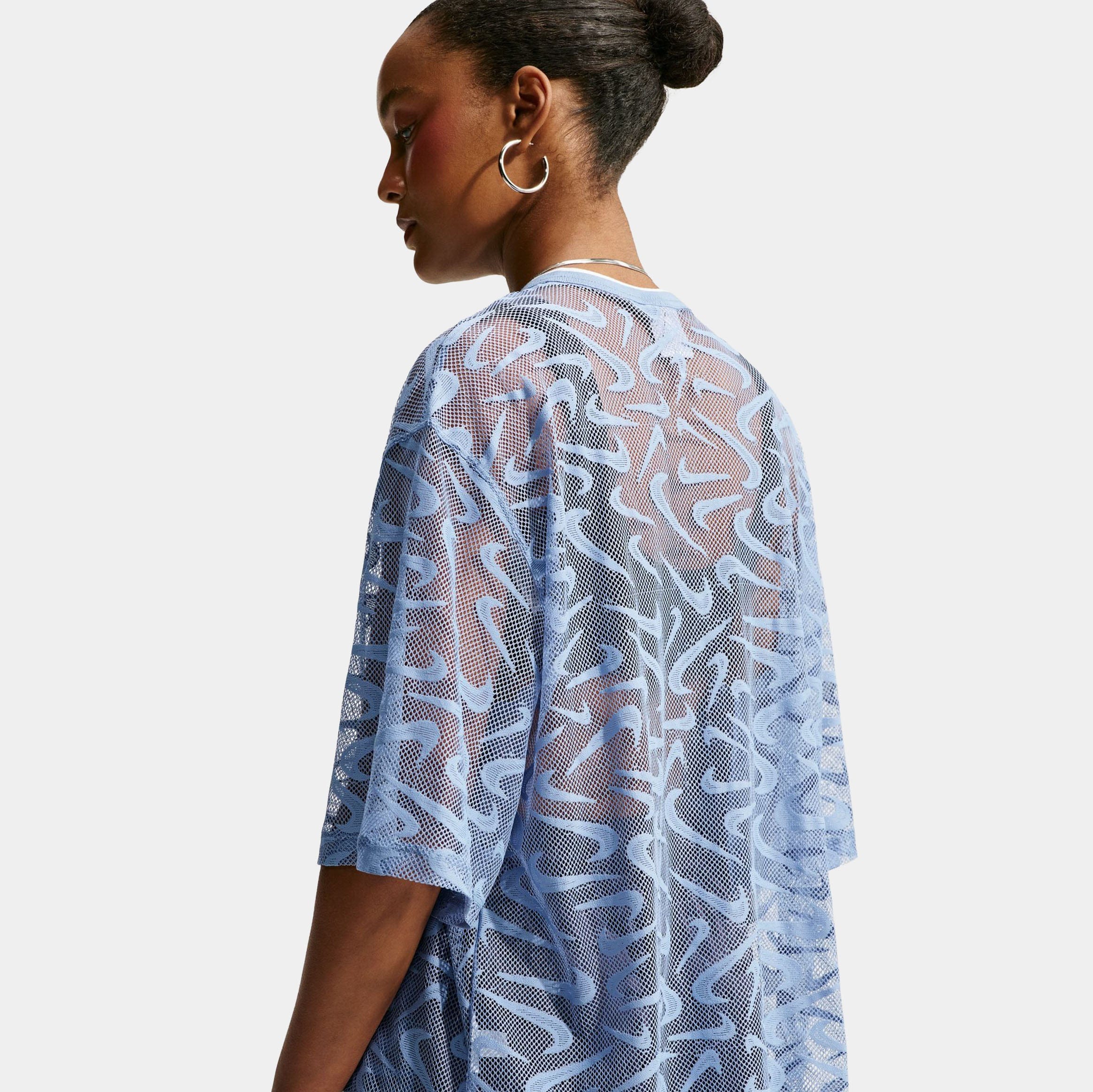 Nike Sportswear Chill Lace Oversized Womens Jersey (Work Blue/Gridiron/White)