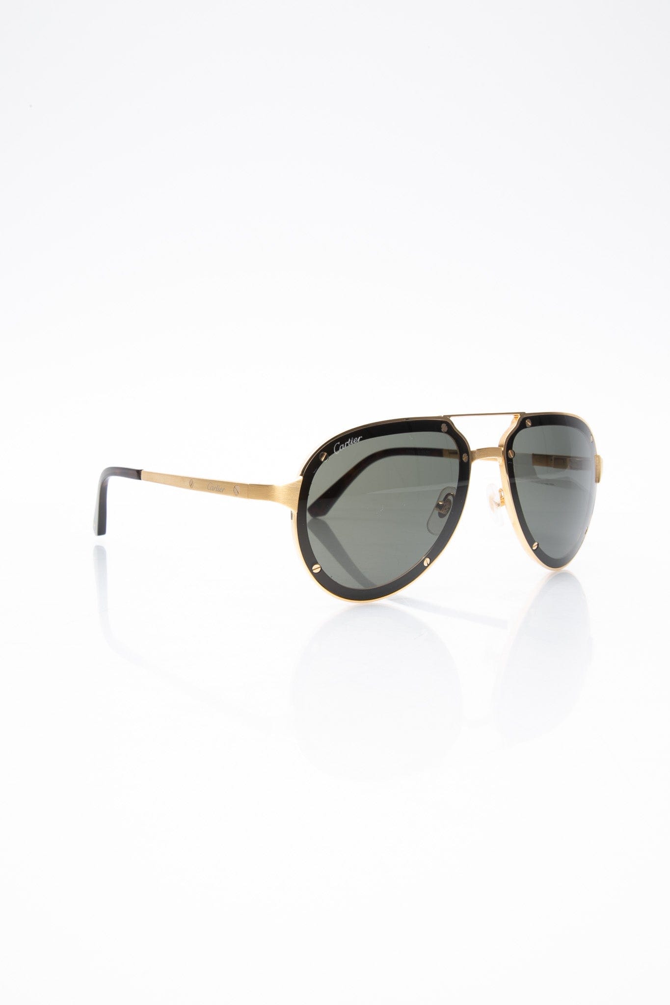 CARTIER Santos De Cartier Pilot Gold Sunglasses (New)