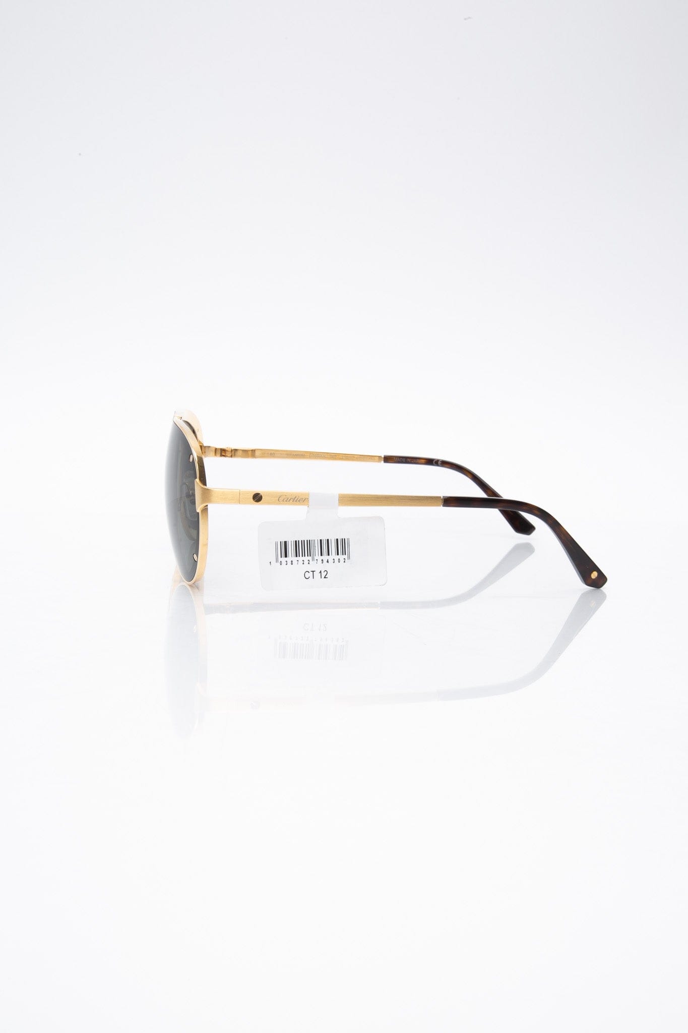 CARTIER Santos De Cartier Pilot Gold Sunglasses (New)