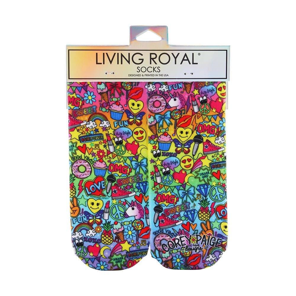 Living Royal Glamour And Glitter Ankle Socks Model No. 7205A - 1 Pair