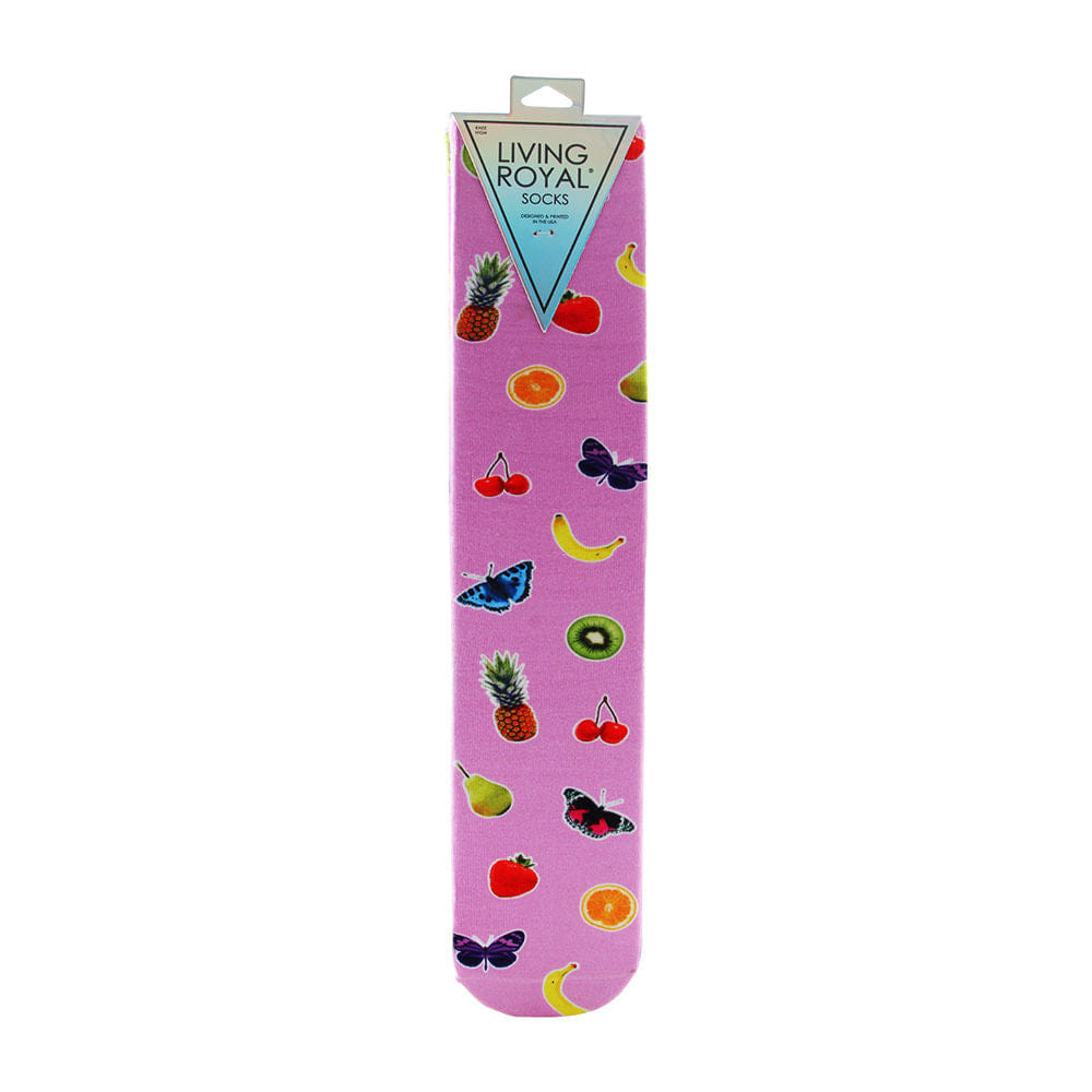 Living Royal Fruits & Butterflies Knee High Socks Model No. 7204K - 1 Pair