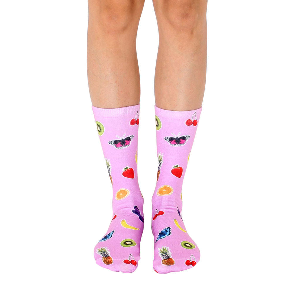 Living Royal Fruits & Butterflies Crew Socks Model No. 7204C - 1 Pair