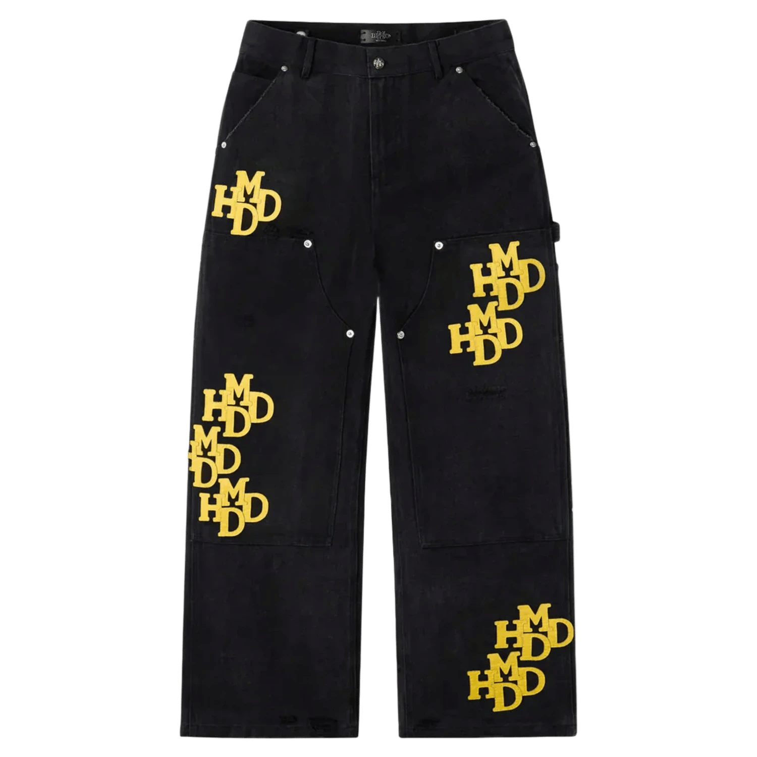 Happy Memories Don't Die HMDD Yellow Patch Pants Black