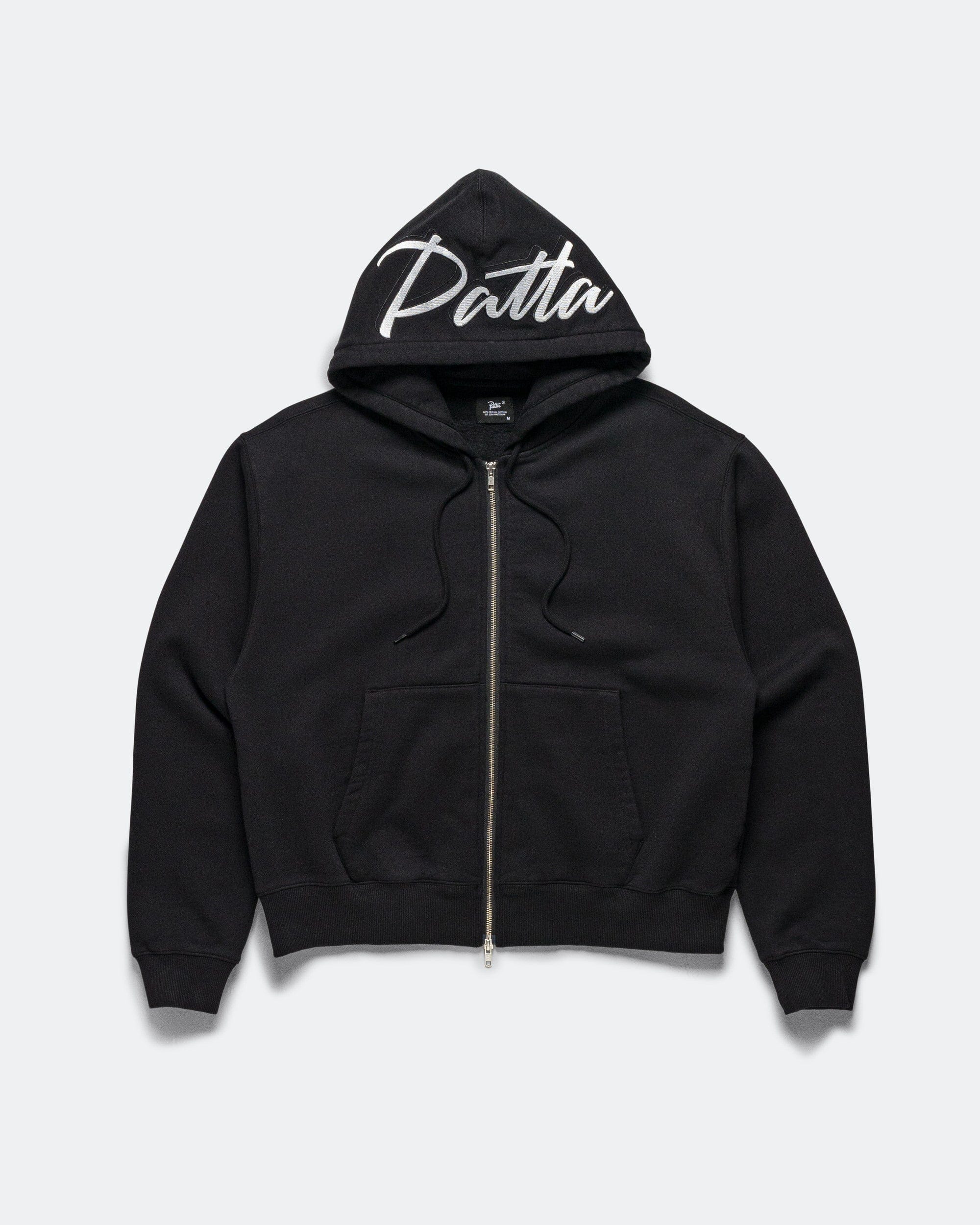 PATTA Embro Classic Zip Up Hooded Sweater - Black