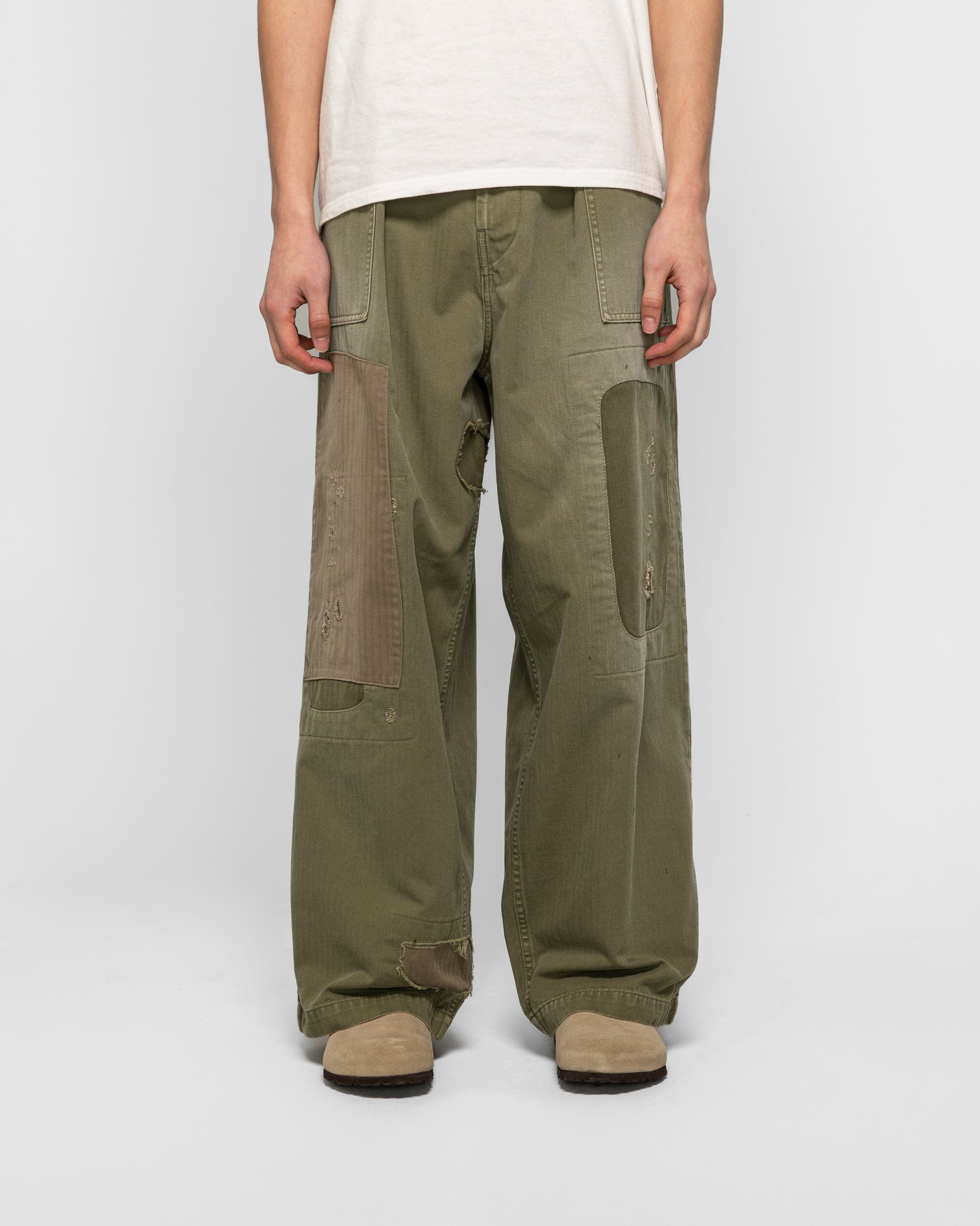 KAPITAL LIBERTY Khaki FATIGUE Baggy Pants (RUSHFIELD remake) - Khaki