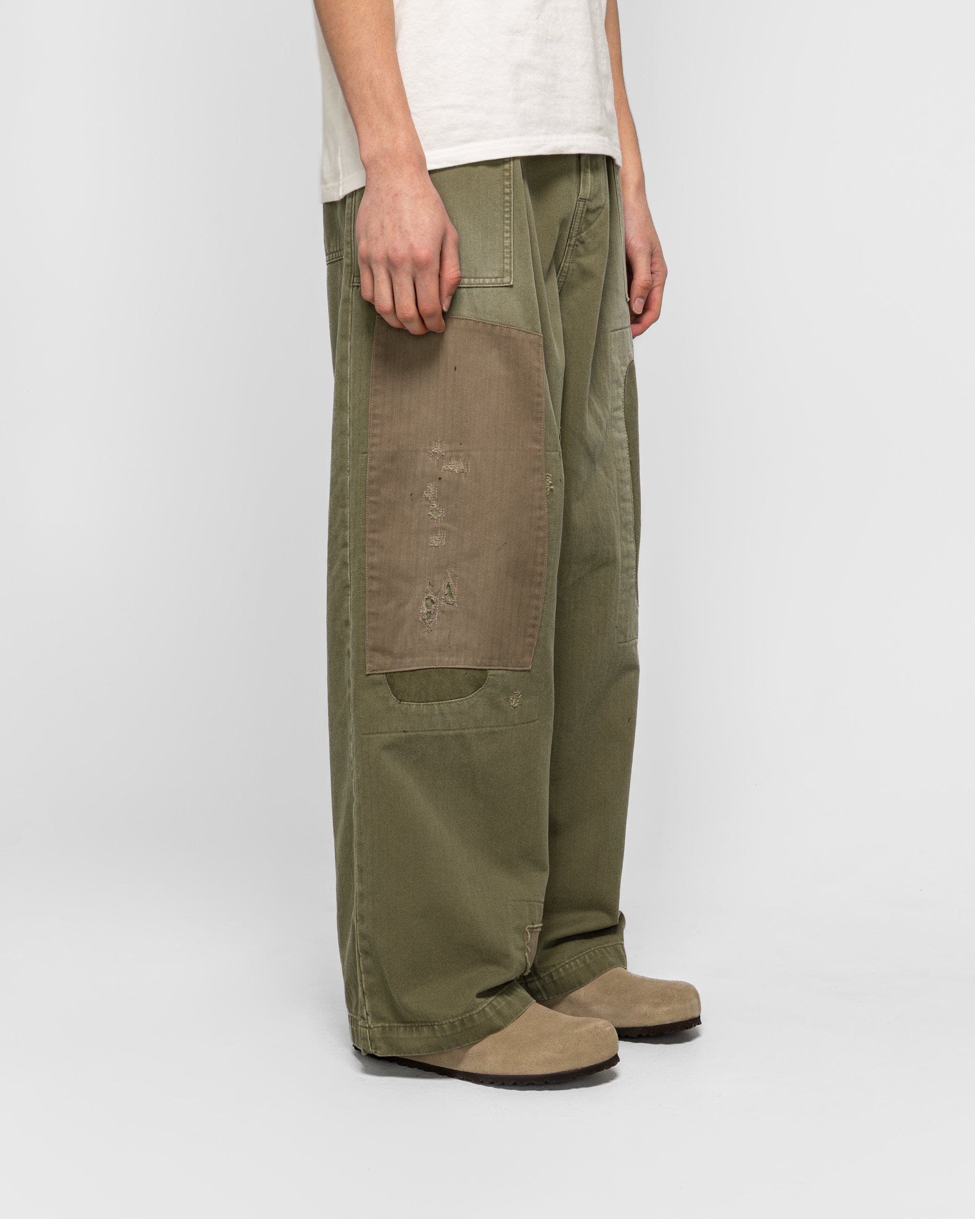 KAPITAL LIBERTY Khaki FATIGUE Baggy Pants (RUSHFIELD remake) - Khaki