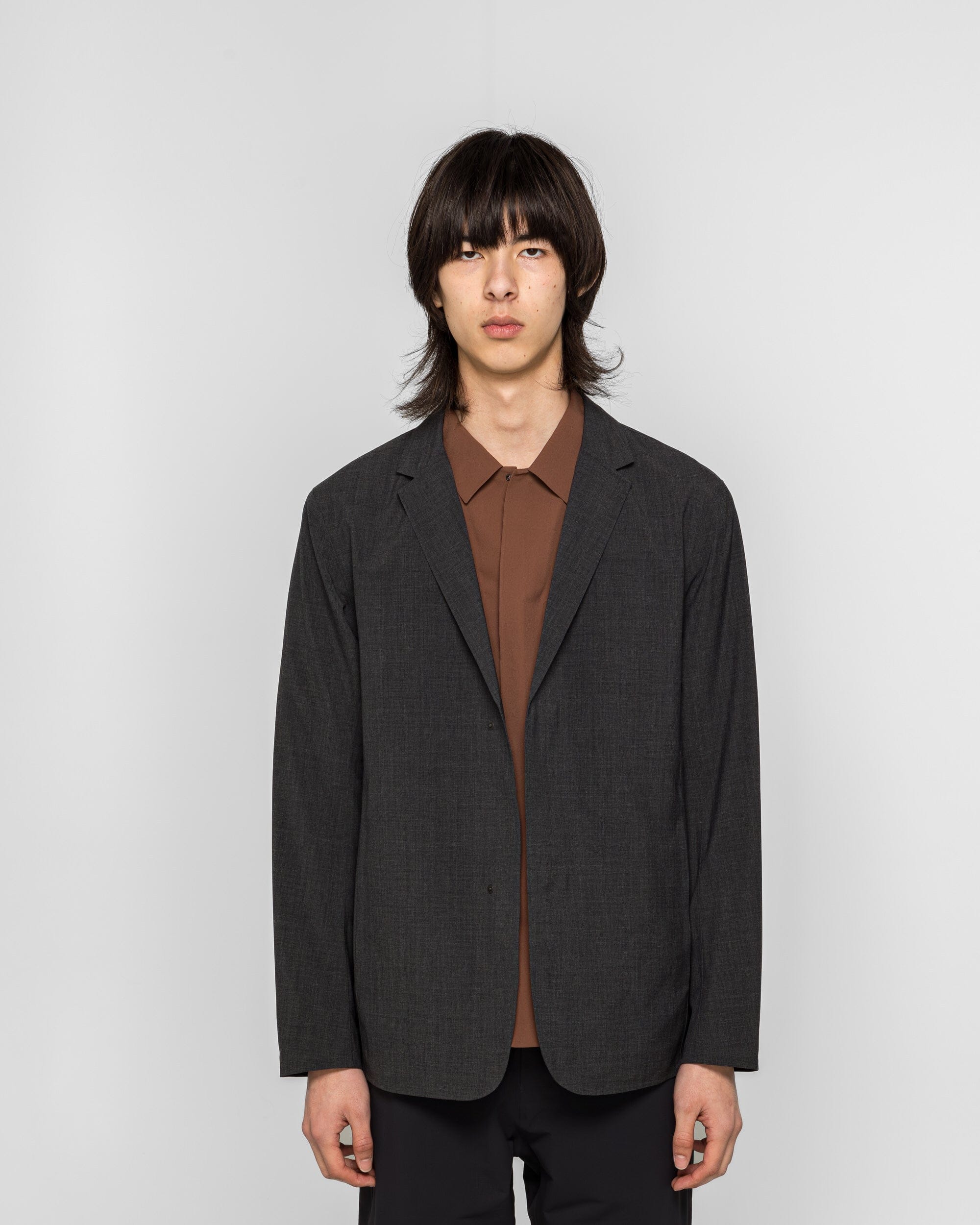 Veilance Convex Wool Blazer - Black Heather