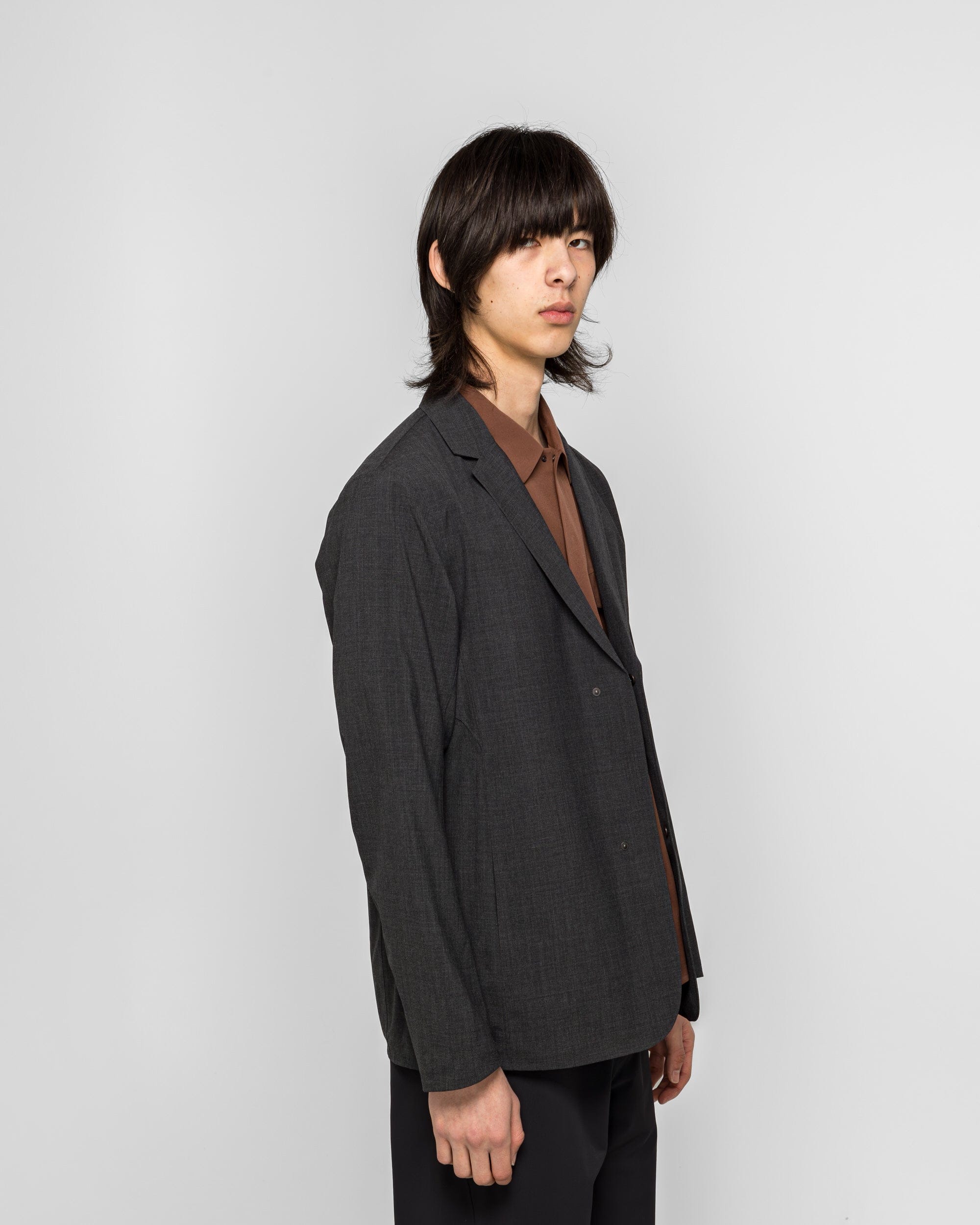 Veilance Convex Wool Blazer - Black Heather