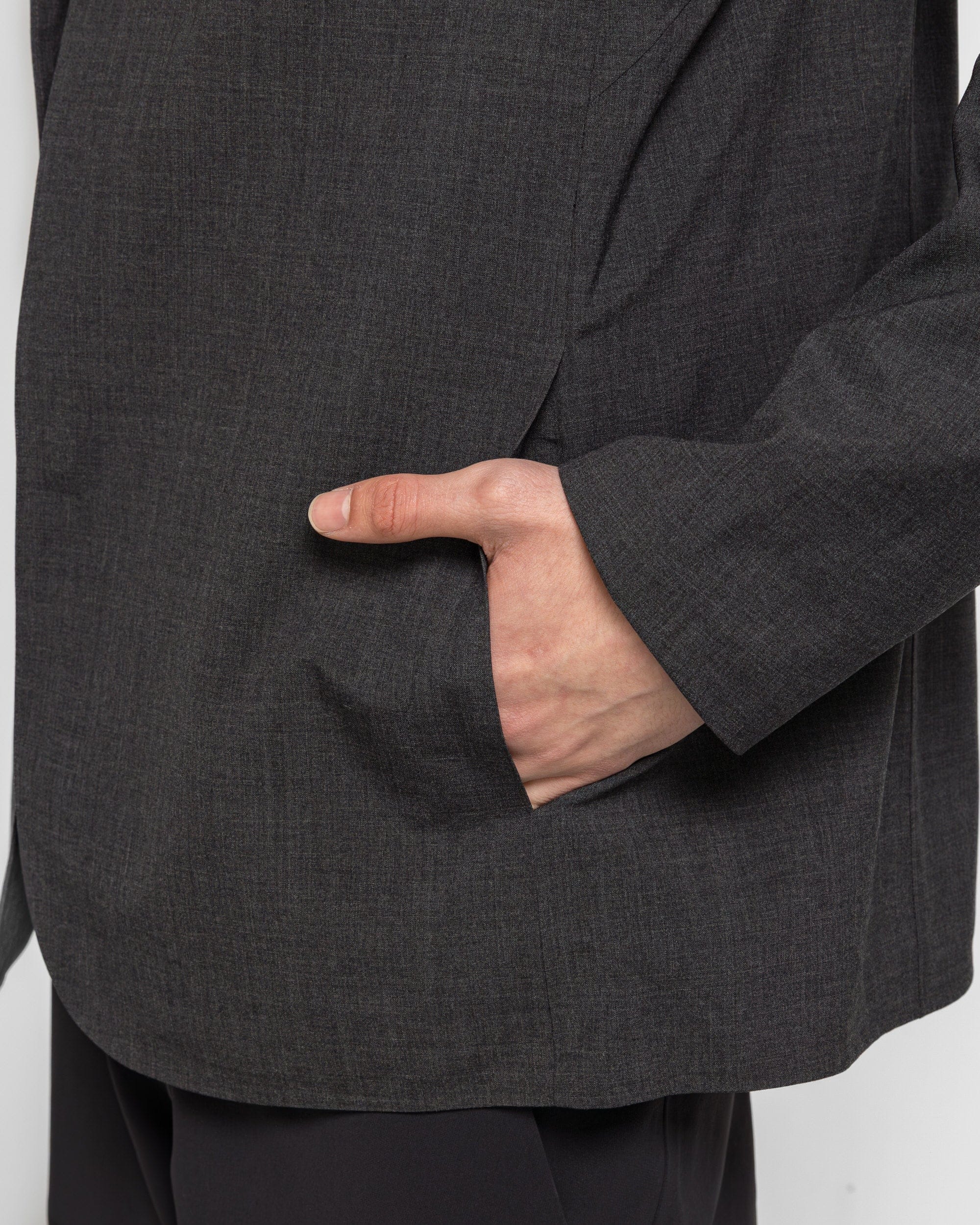 Veilance Convex Wool Blazer - Black Heather