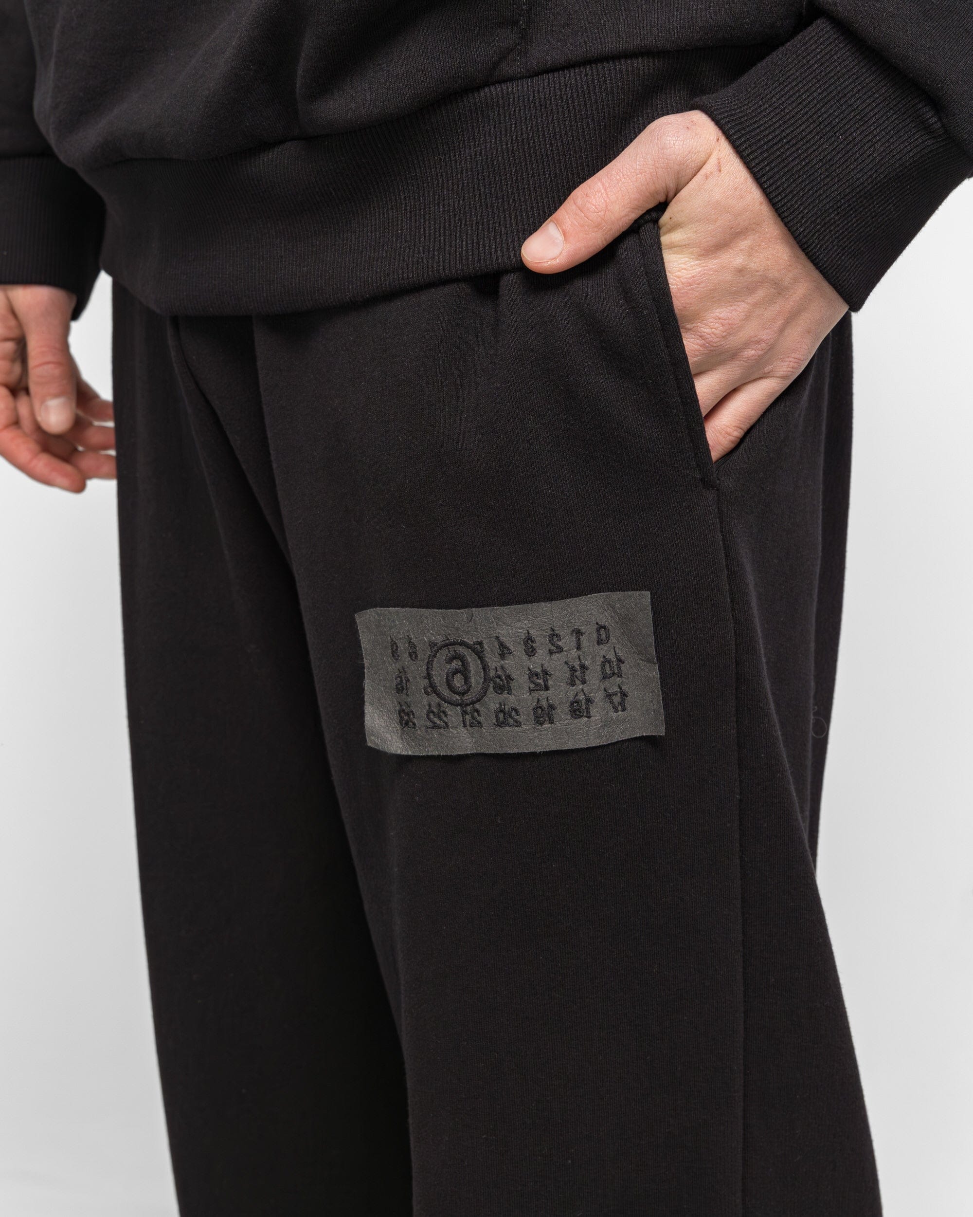 MM6 Unbrushed Numeric Sweatpants - Black