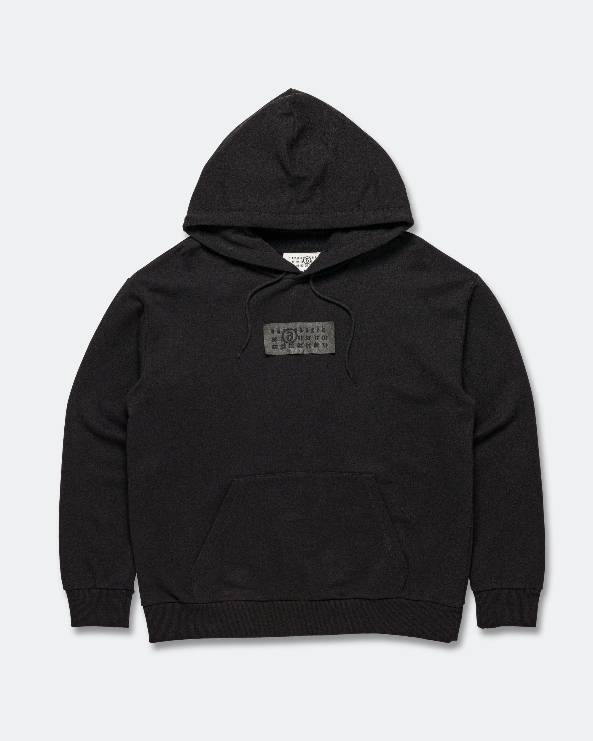 MM6 Unbrushed Numeric Hoodie - Black