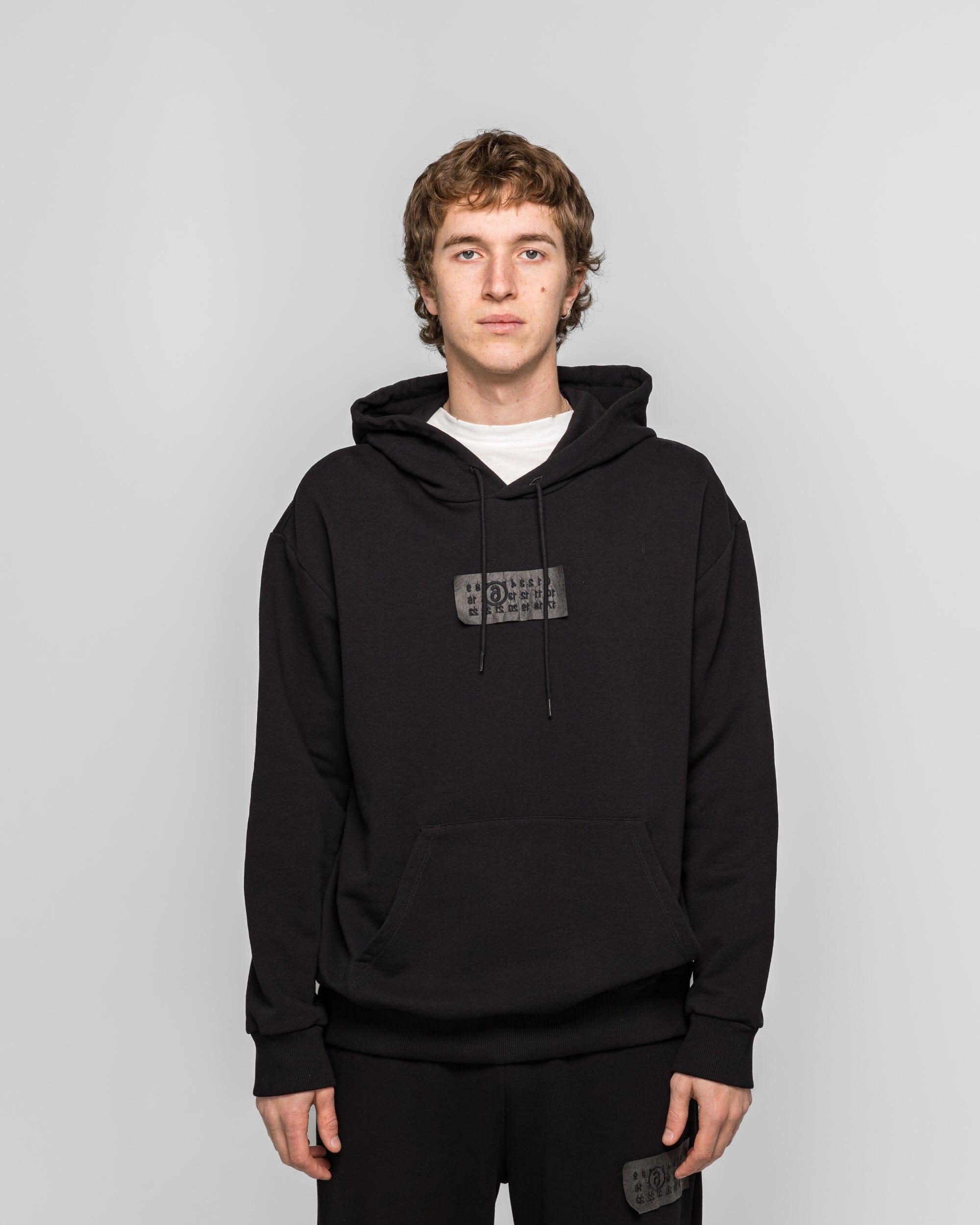 MM6 Unbrushed Numeric Hoodie - Black