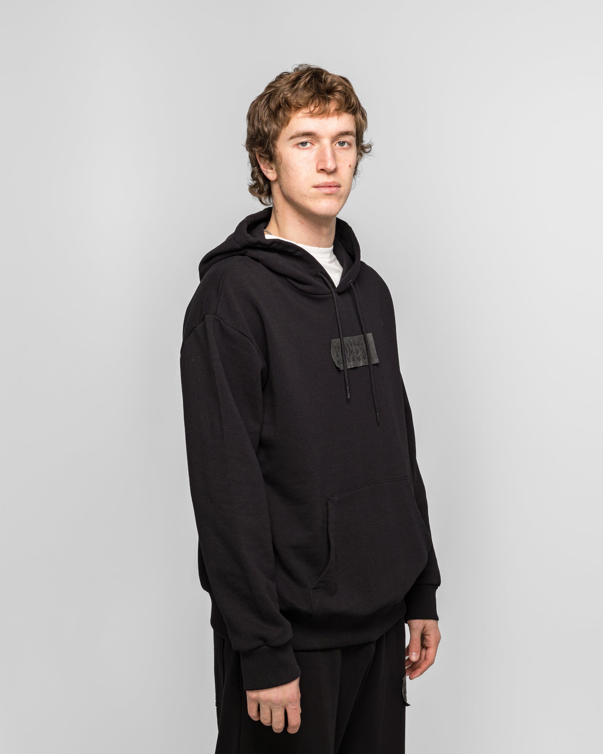 MM6 Unbrushed Numeric Hoodie - Black