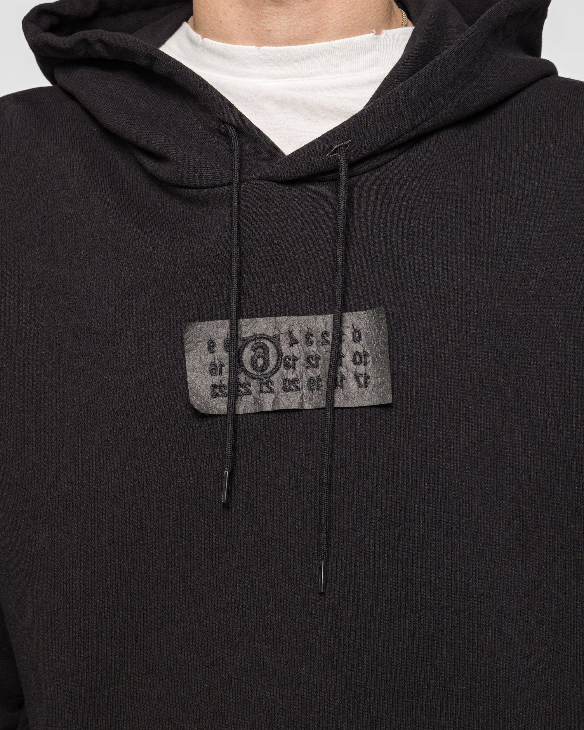 MM6 Unbrushed Numeric Hoodie - Black