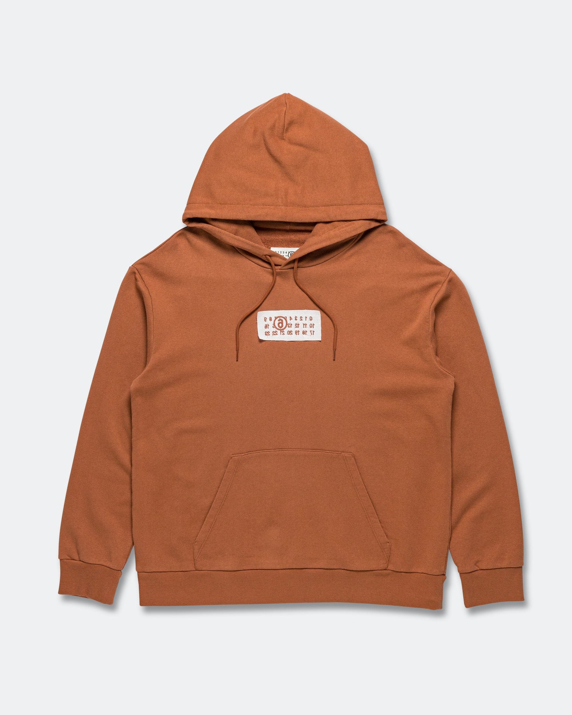 MM6 Unbrushed Numeric Hoodie - Terracotta Red