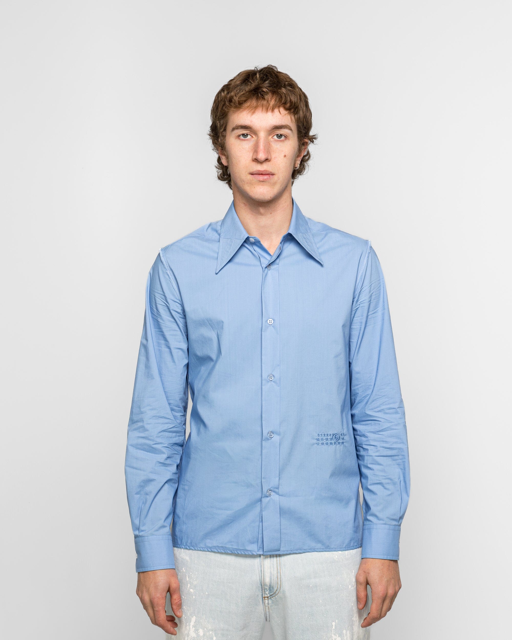 MM6 Cotton Poplin LS Shirt - Sky Blue