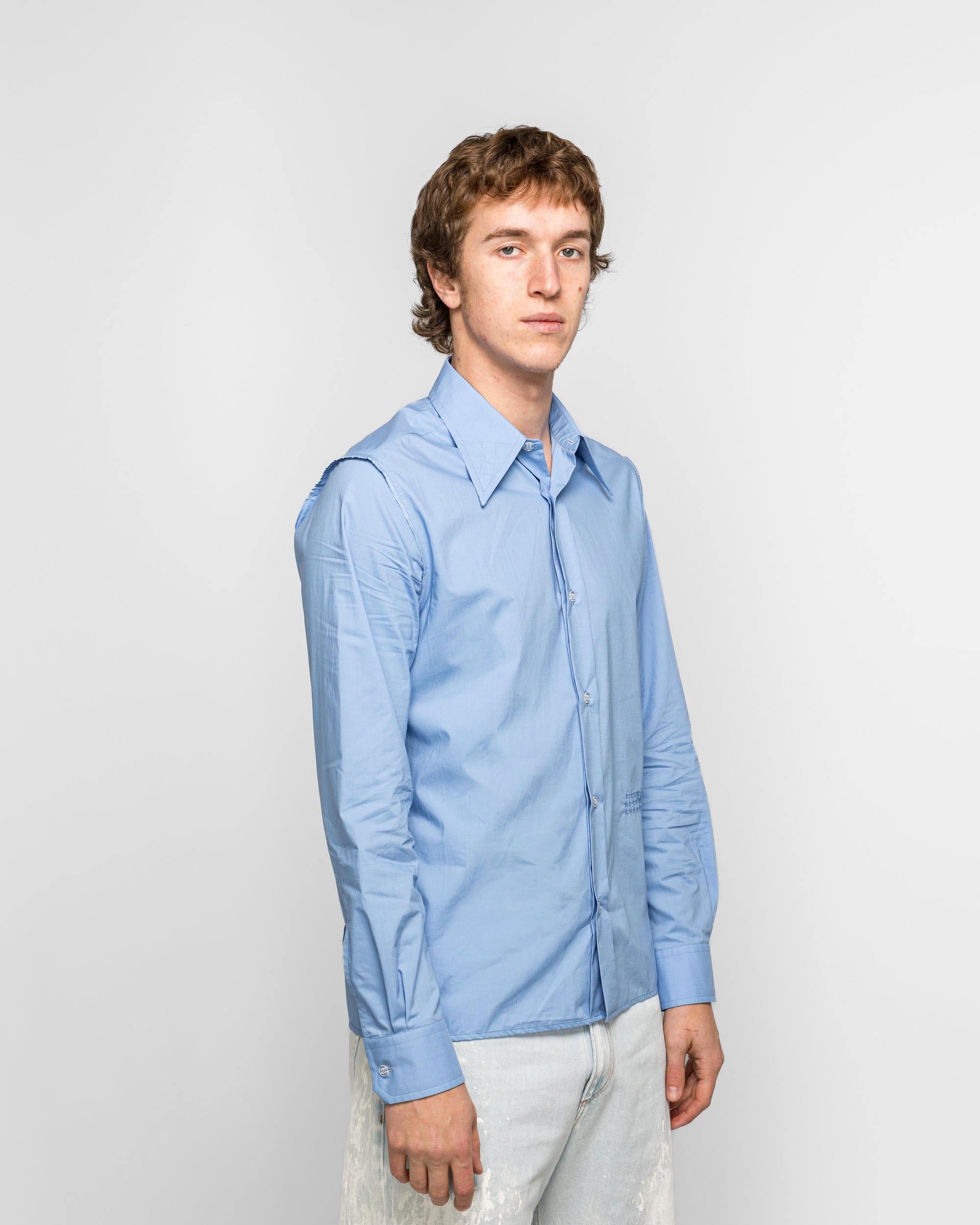 MM6 Cotton Poplin LS Shirt - Sky Blue