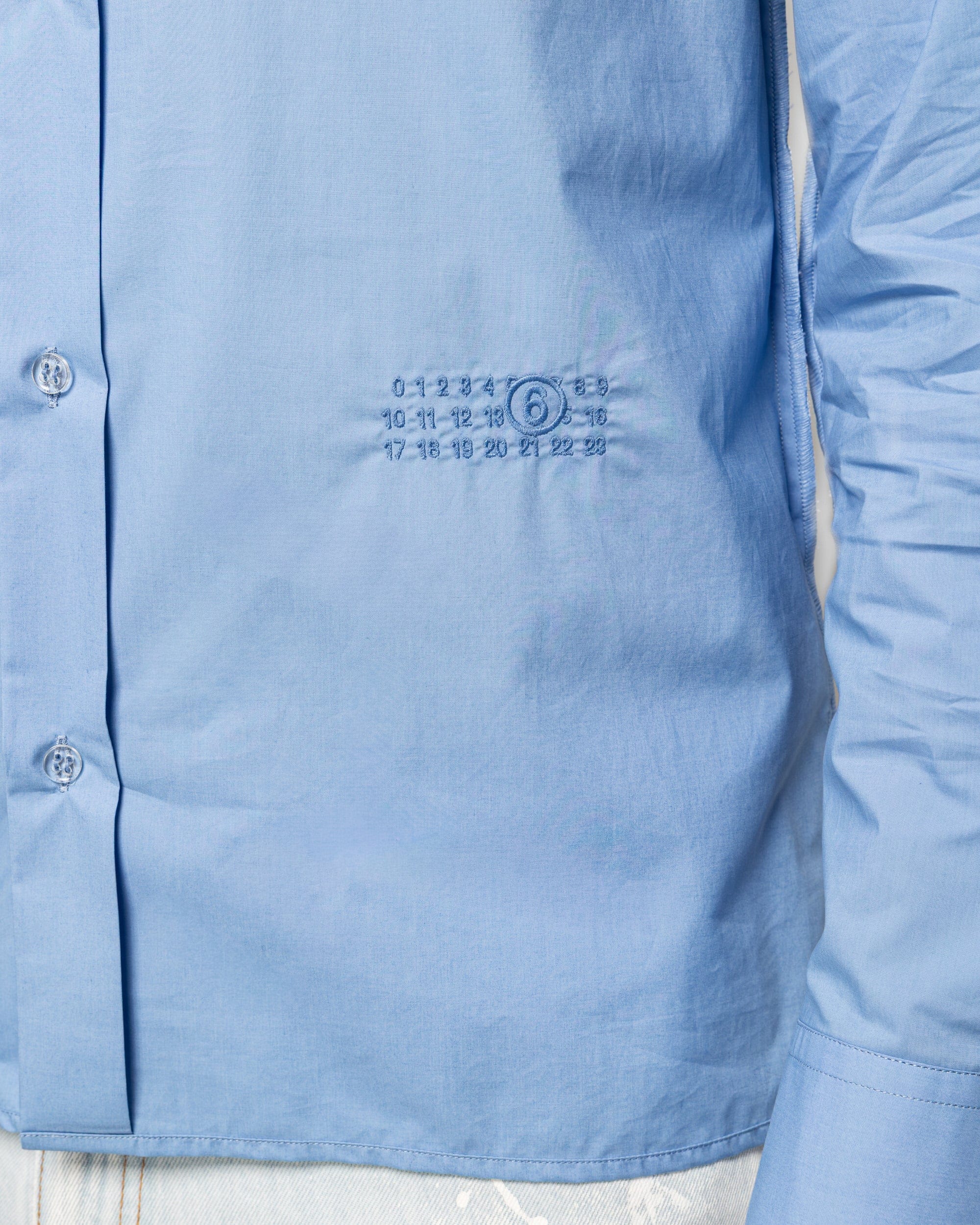 MM6 Cotton Poplin LS Shirt - Sky Blue