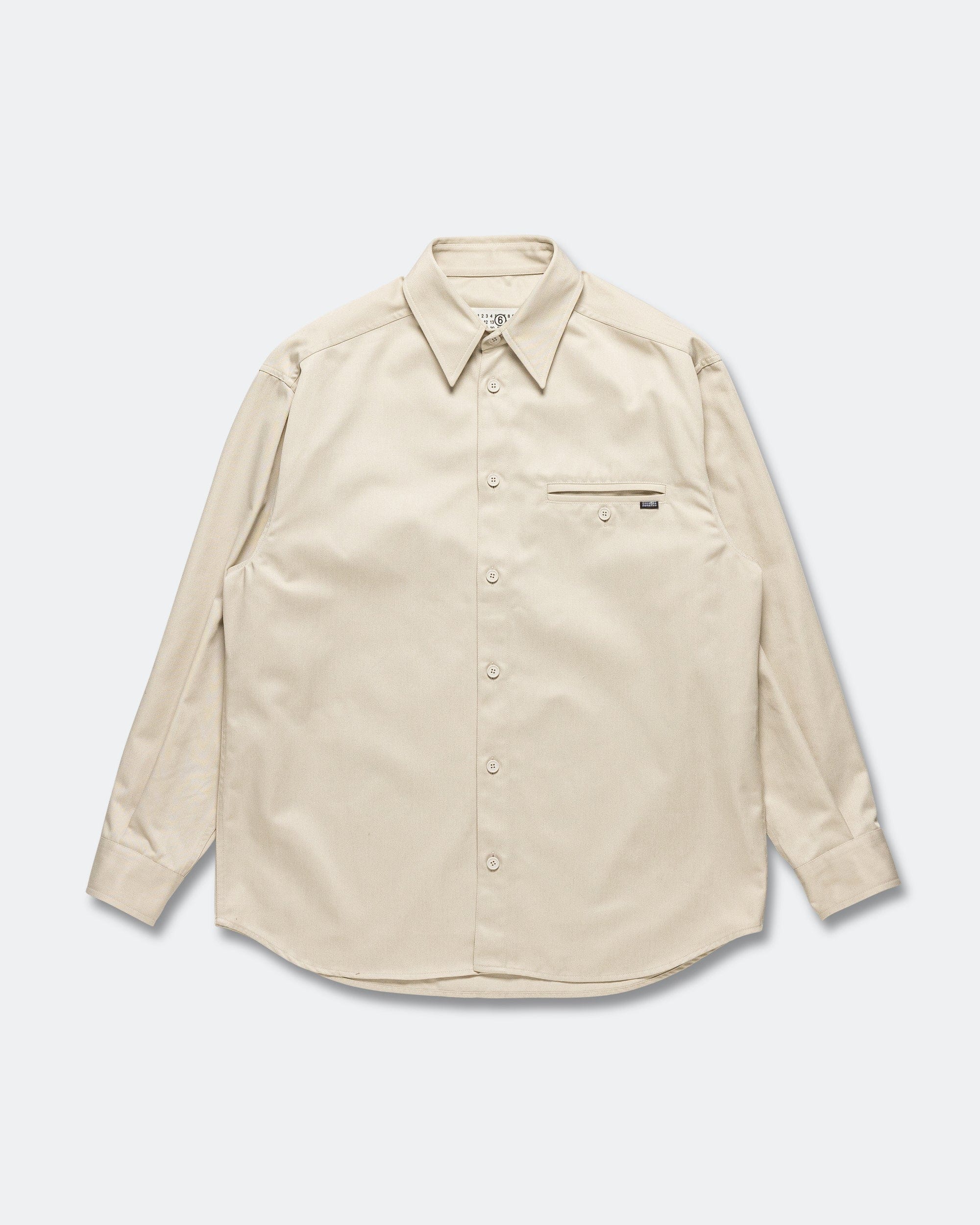 MM6 Poly Cotton Twill Shirt - Beige