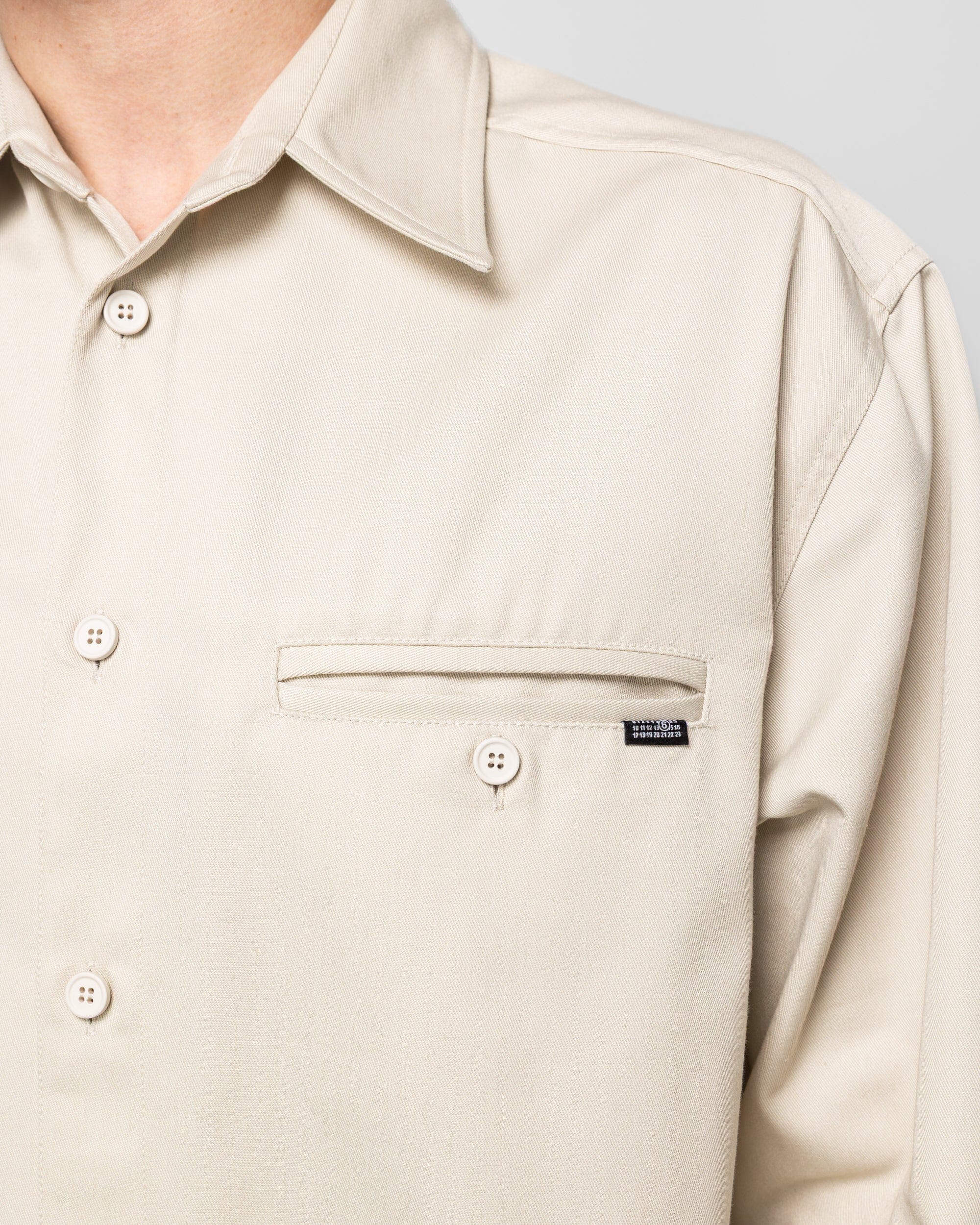 MM6 Poly Cotton Twill Shirt - Beige