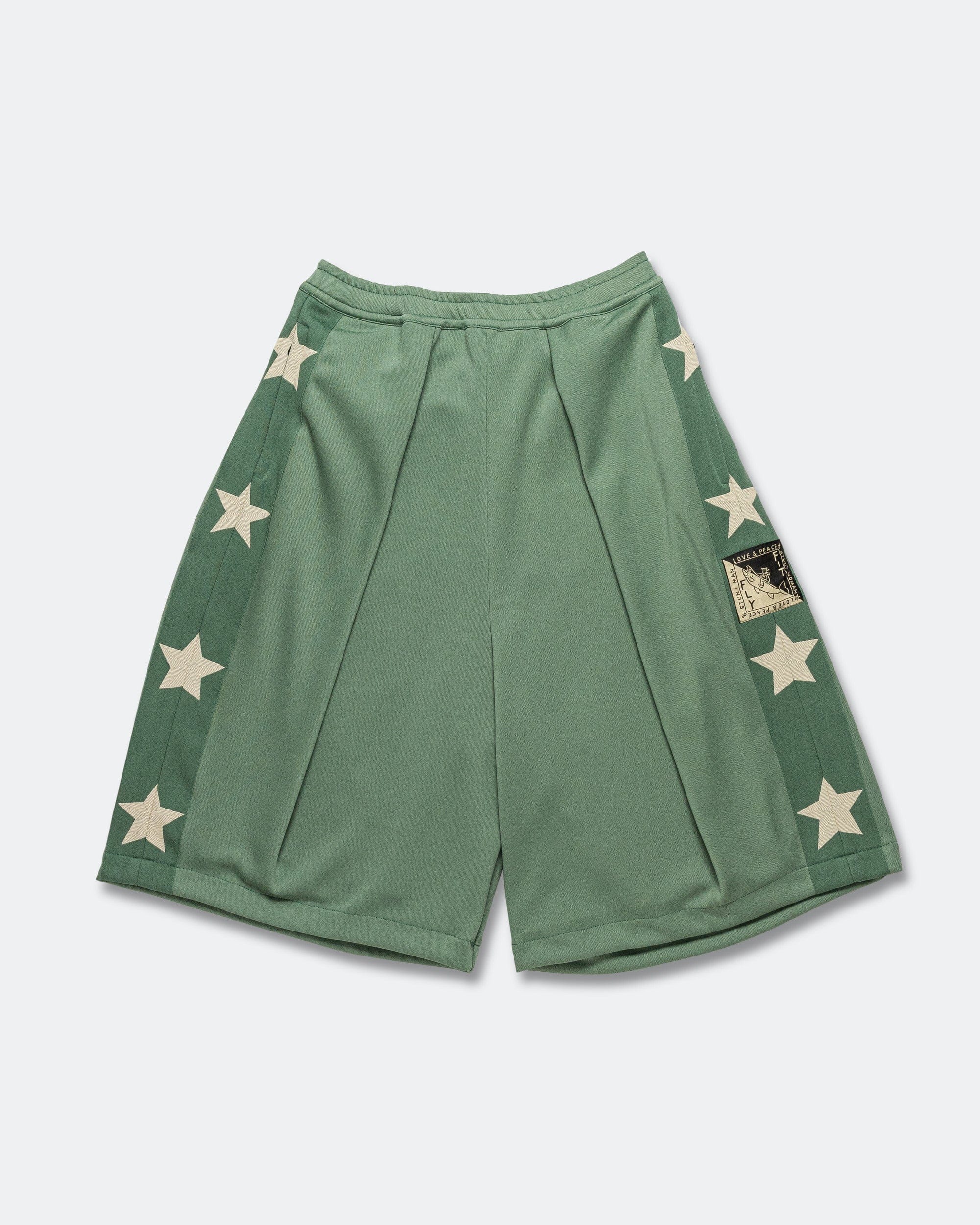 KAPITAL Smooth Jersey KOME-KOME Track Jorts (BetsyRoss) - LightGreen