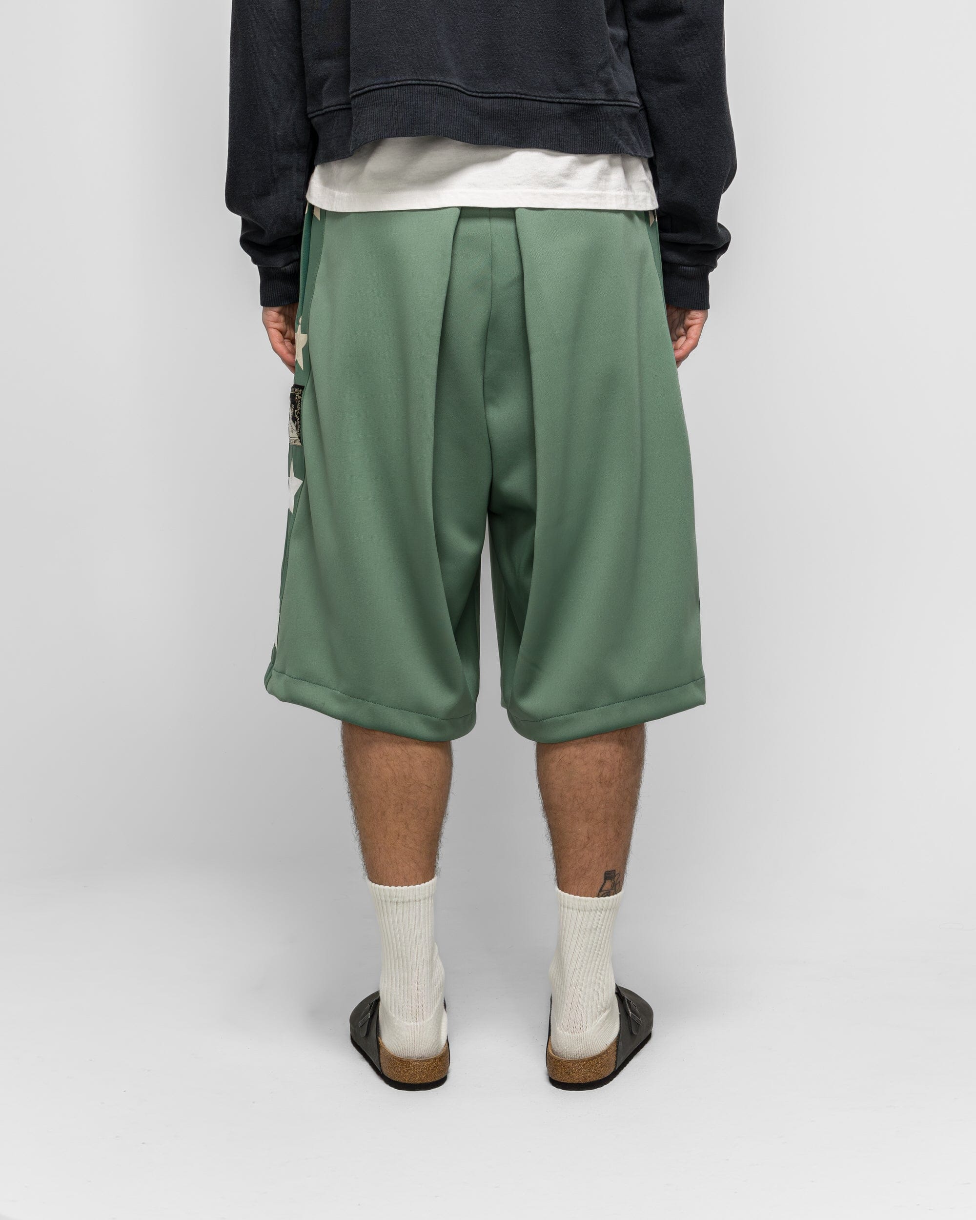 KAPITAL Smooth Jersey KOME-KOME Track Jorts (BetsyRoss) - LightGreen