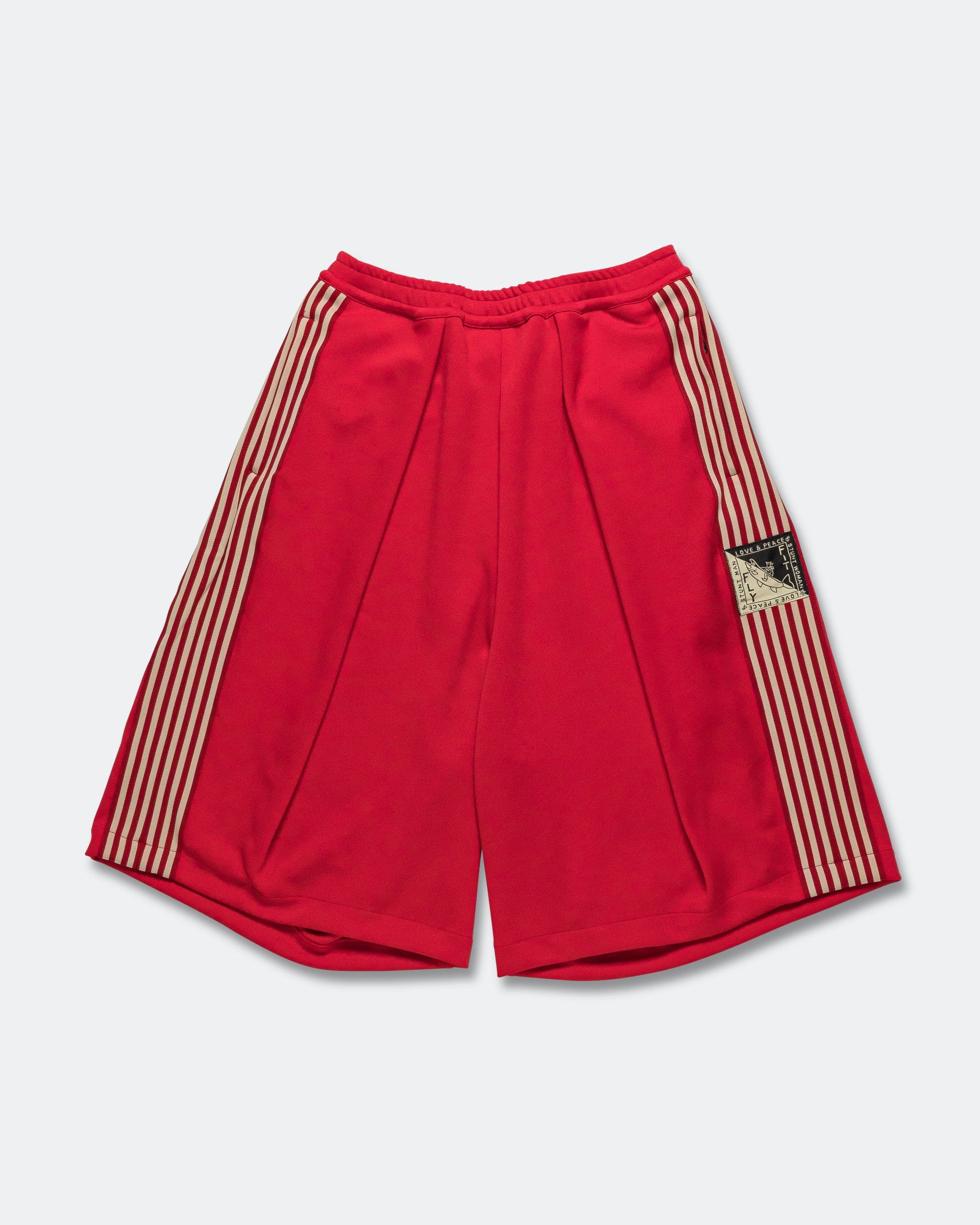 KAPITAL Smooth Jersey KOME-KOME Track Jorts (BannerStripe) - Red