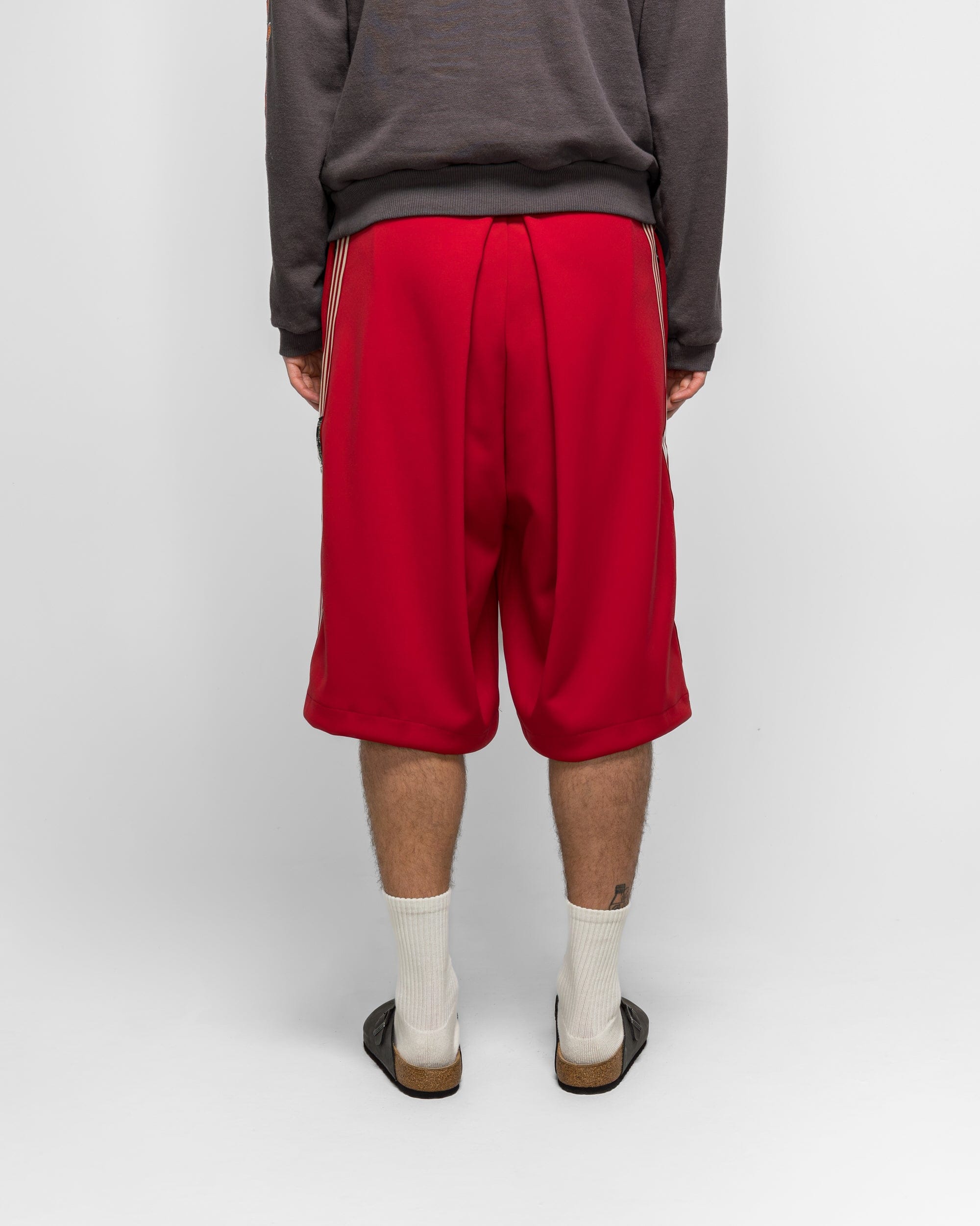 KAPITAL Smooth Jersey KOME-KOME Track Jorts (BannerStripe) - Red