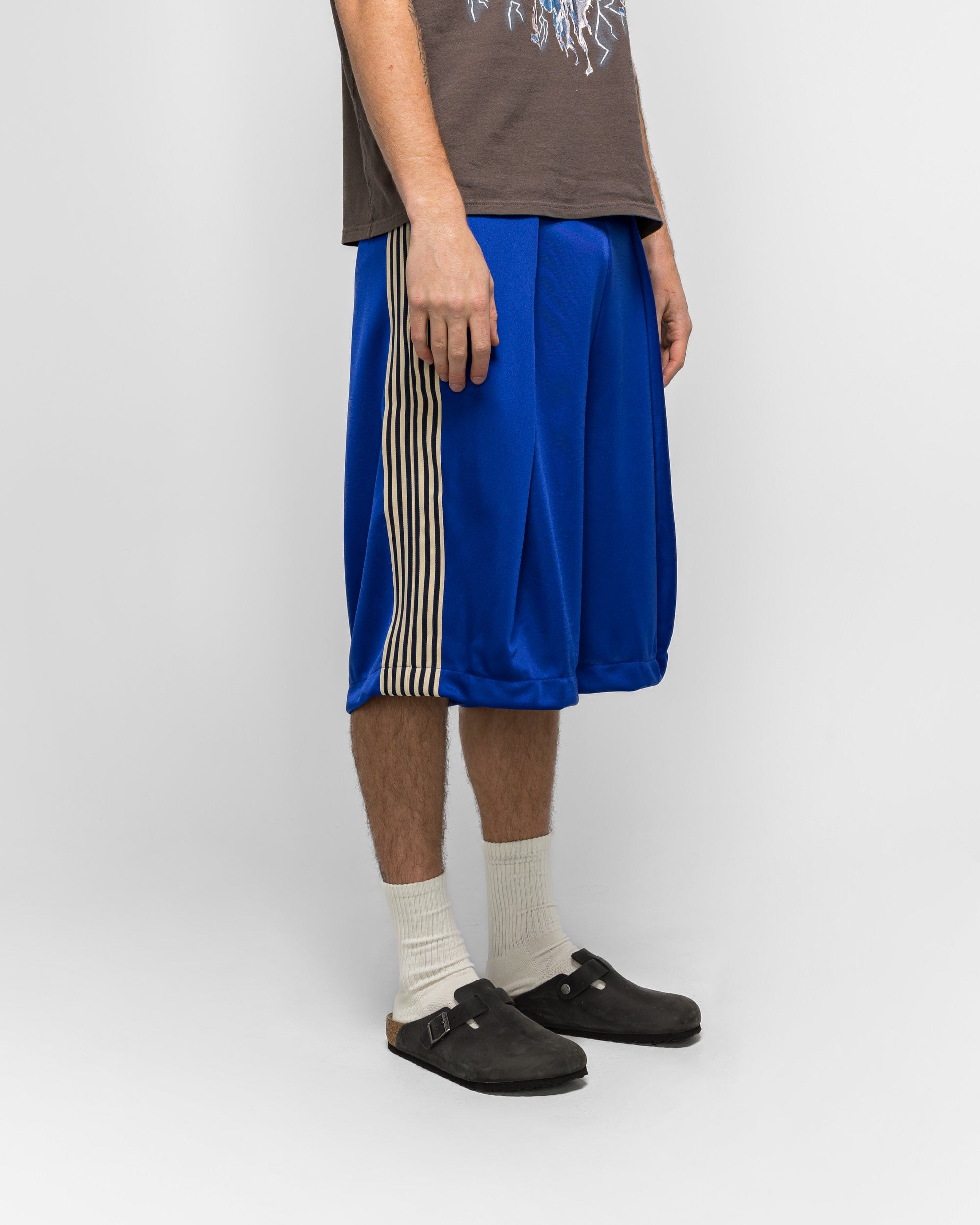 KAPITAL Smooth Jersey KOME-KOME Track Jorts (BannerStripe) - CobaltBlue