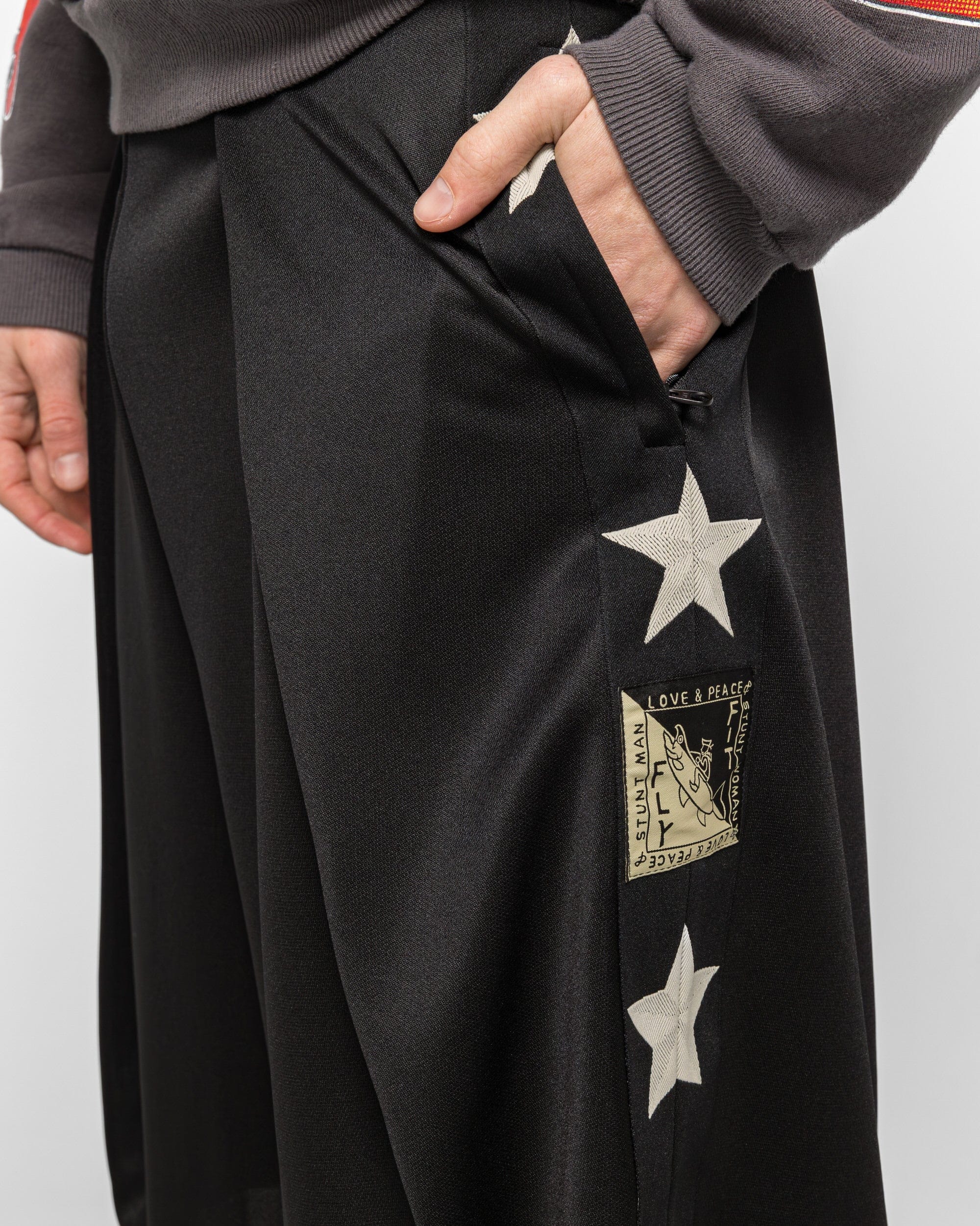 KAPITAL Smooth Jersey KOME-KOME Track Jorts (BetsyRoss) - Black