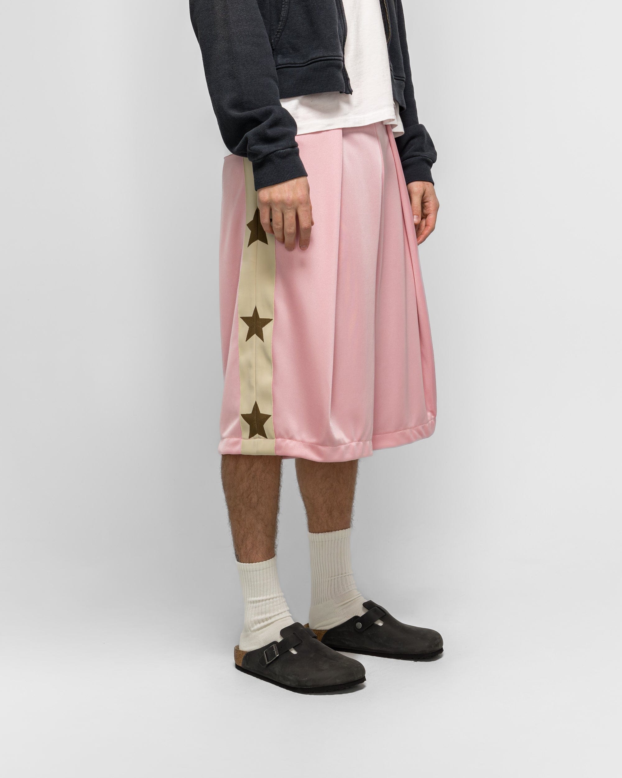 KAPITAL Smooth Jersey KOME-KOME Track Jorts (BetsyRoss) - Pink