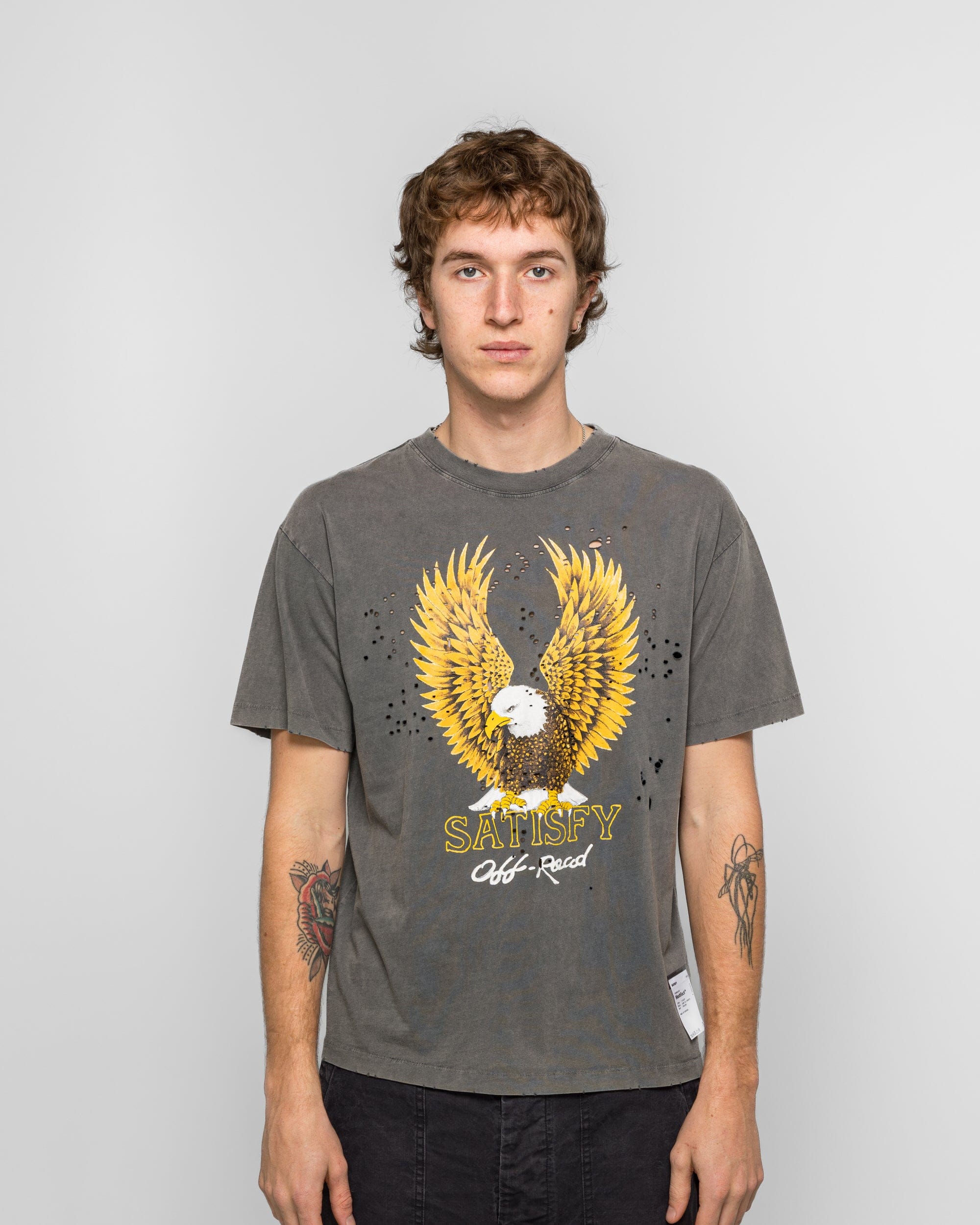 Satisfy MothTech Off-Road Eagle T-Shirt - Faded Black